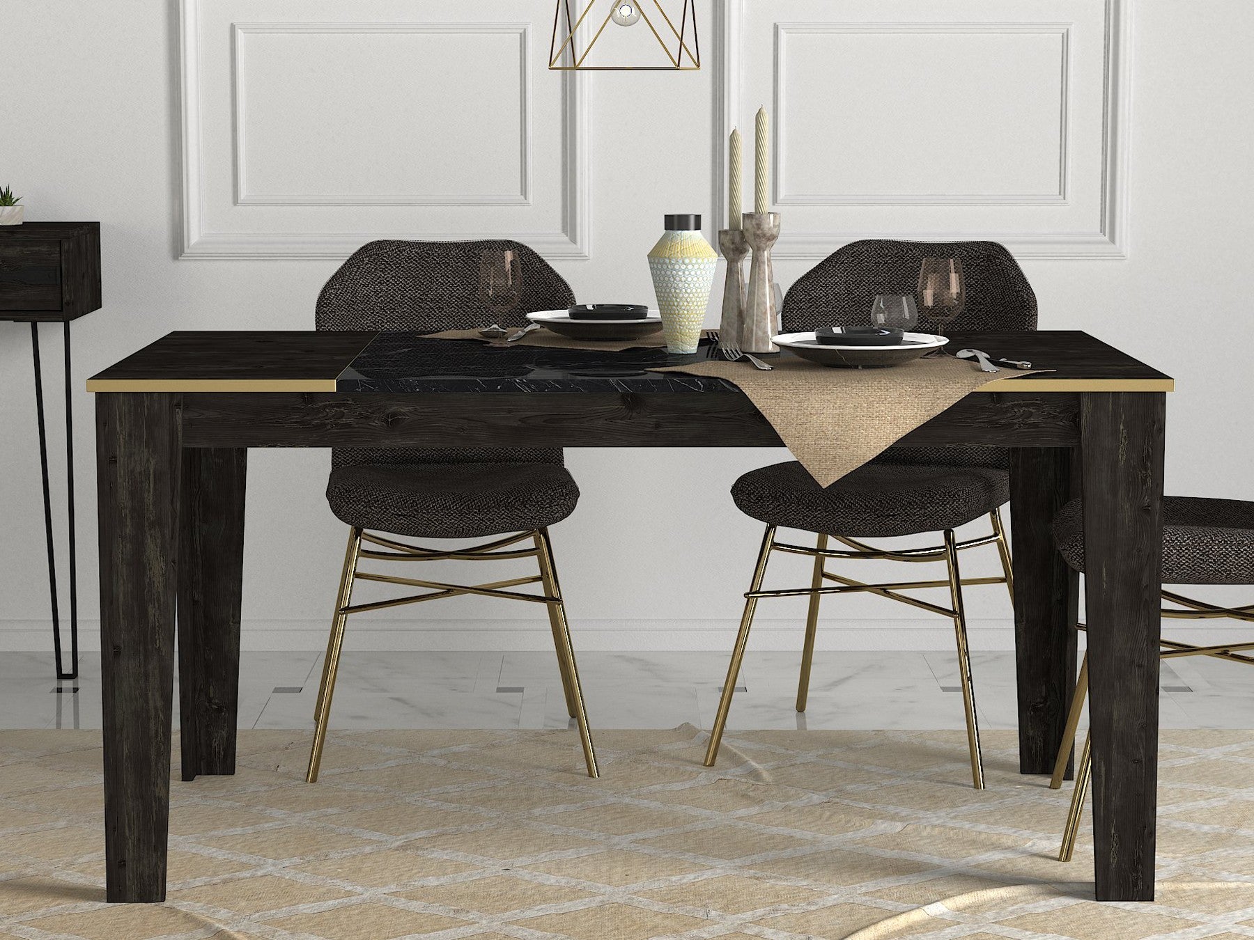 Mesa de jantar-Veyron-Preto
Dourado