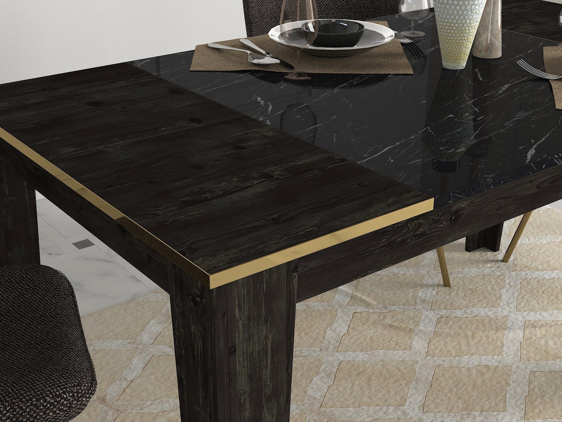 Mesa de jantar-Veyron-Preto
Dourado