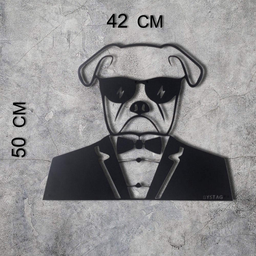 Acessório Decorativo de Parede Bodyguard - Metal Preto 42x50cm para Decoração Interior