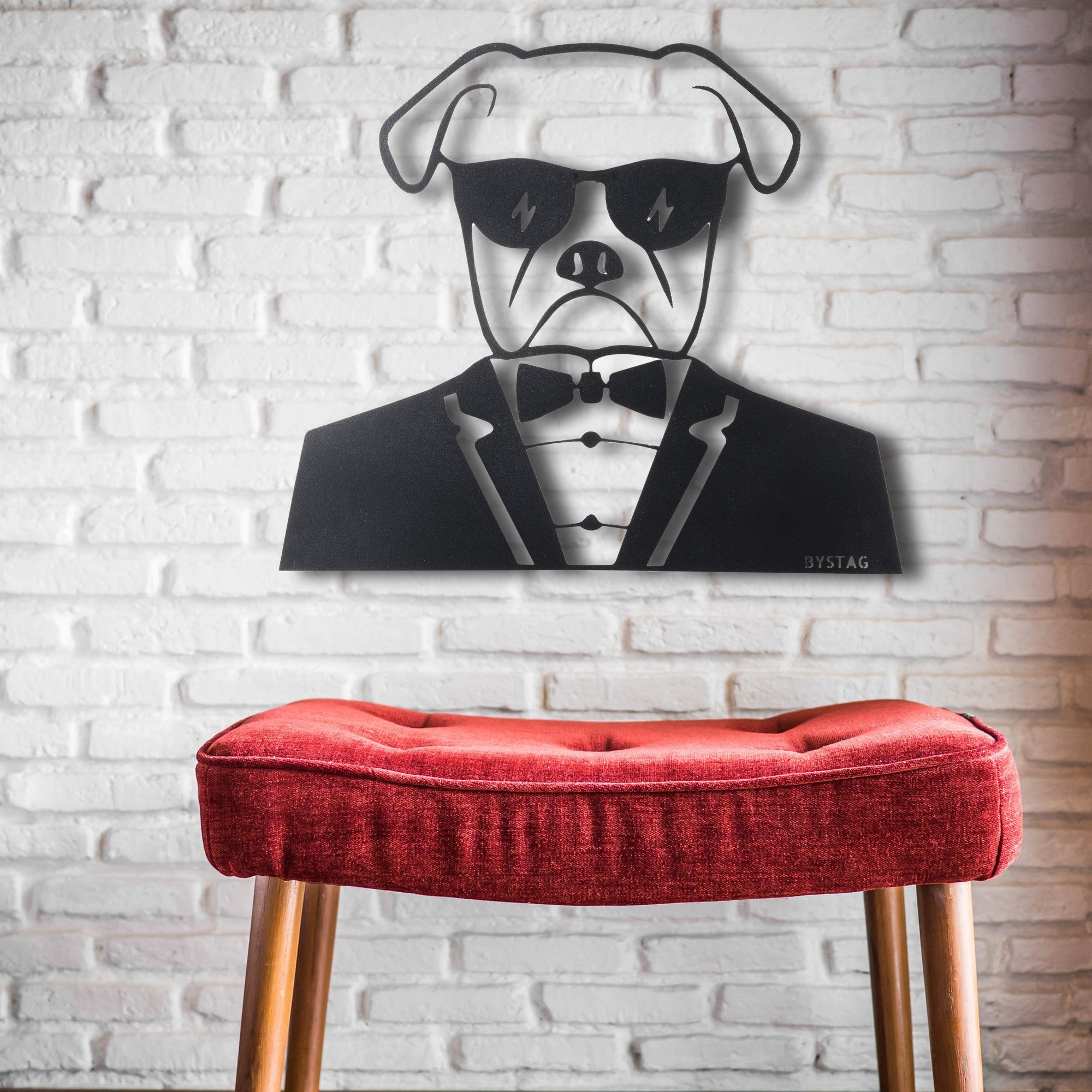 Acessório Decorativo de Parede Bodyguard - Metal Preto 42x50cm para Decoração Interior