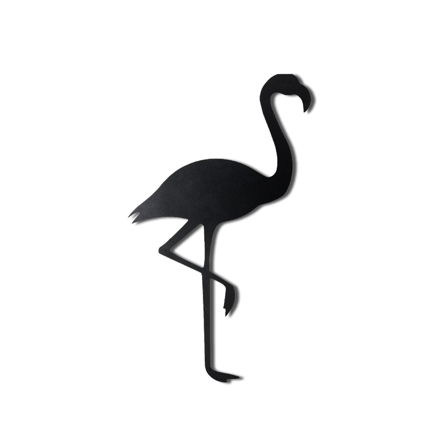 Silhueta de Flamingo em Metal Preto - Acessório Decorativo de Parede 51x30cm