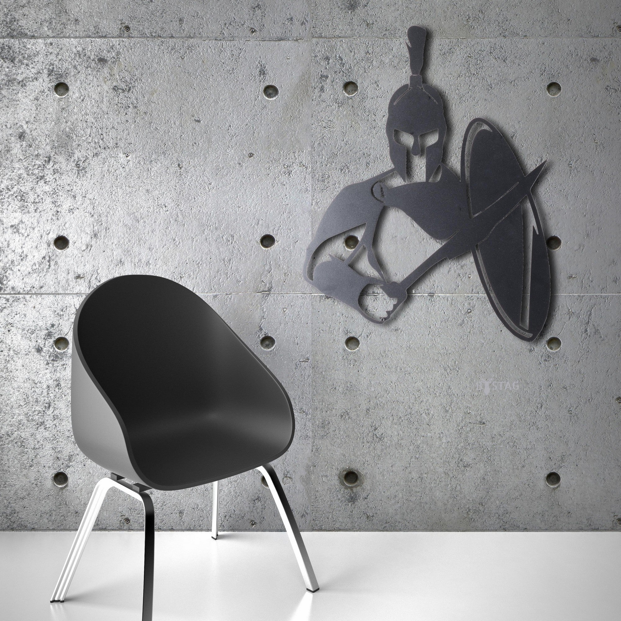 Acessório Decorativo de Parede Sparta - Metal Preto 38x49cm para Decoração Interior