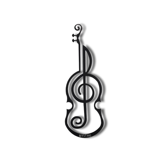 Violino Decorativo de Metal Preto para Parede - Acessório Artístico 50x17cm