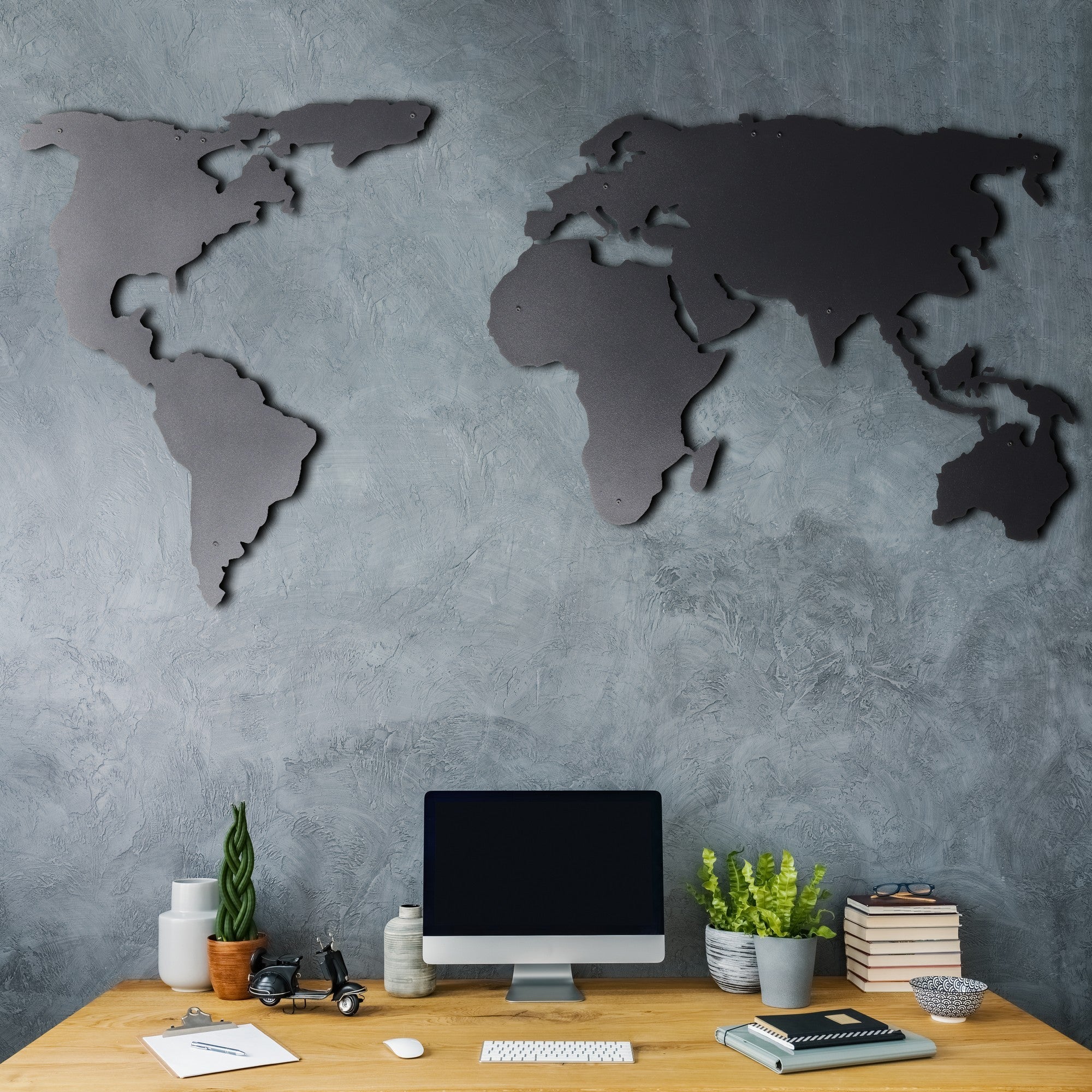 Acessório de parede decorativo de metal preto elegante, 60 x 120 cm | 100% metal (2 mm de espessura) | Fácil montagem na parede | Perfeito para decoração moderna de casa
