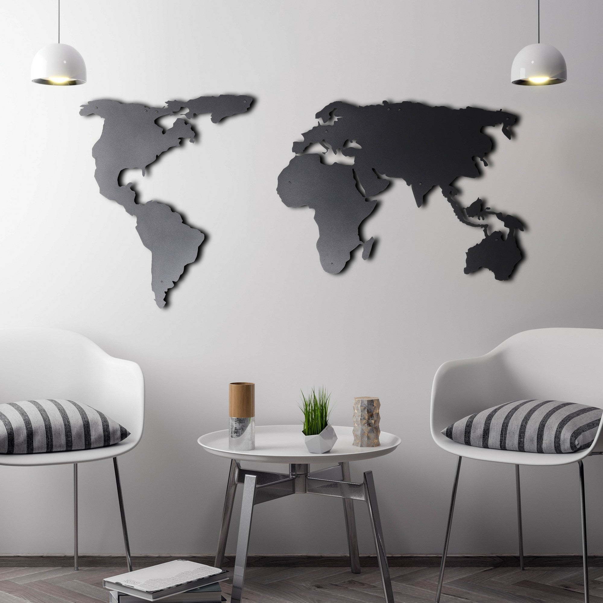 Acessório de parede decorativo de metal preto elegante, 60 x 120 cm | 100% metal (2 mm de espessura) | Fácil montagem na parede | Perfeito para decoração moderna de casa