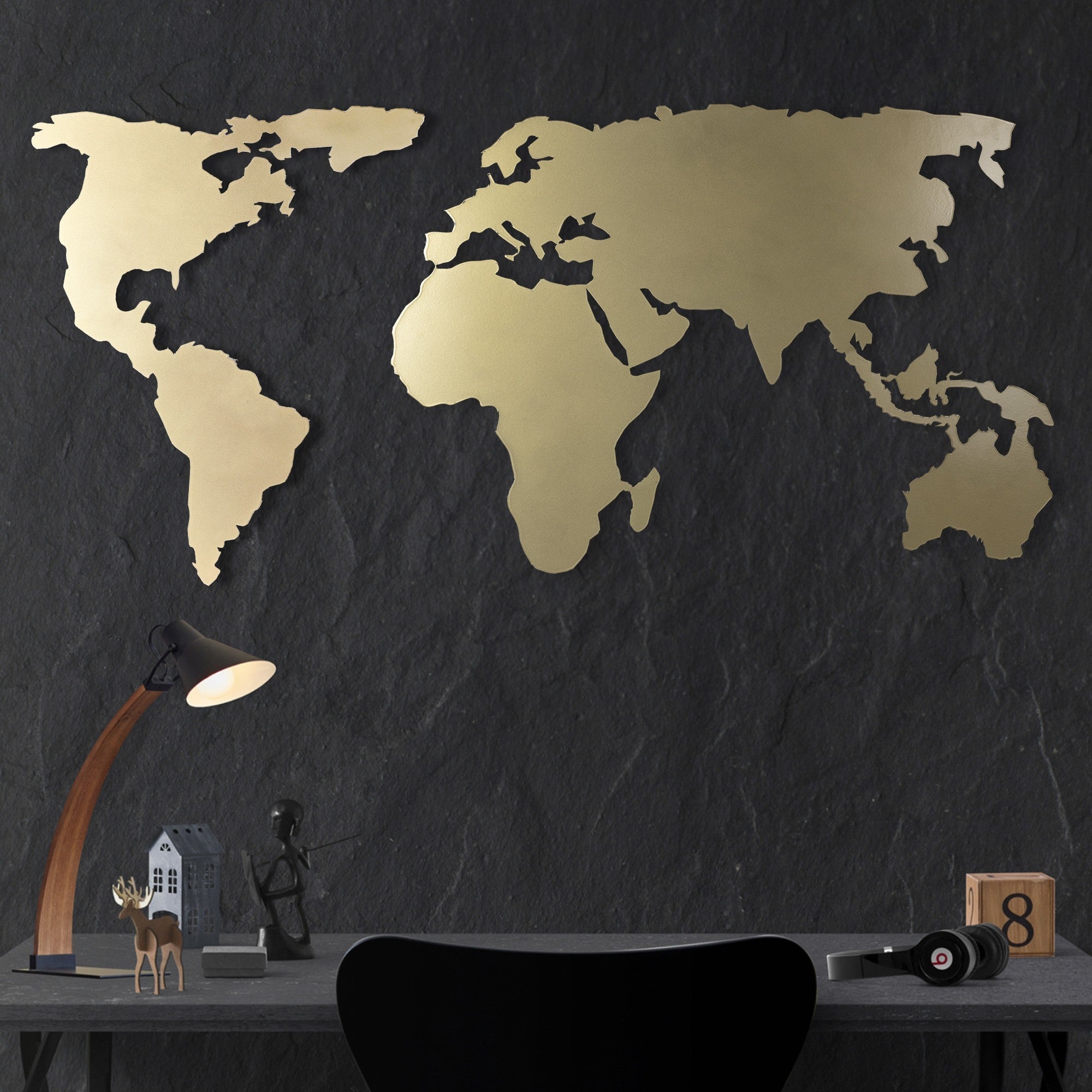 Acessório decorativo de parede – 60 x 120 cm – dourado – 100% metal
