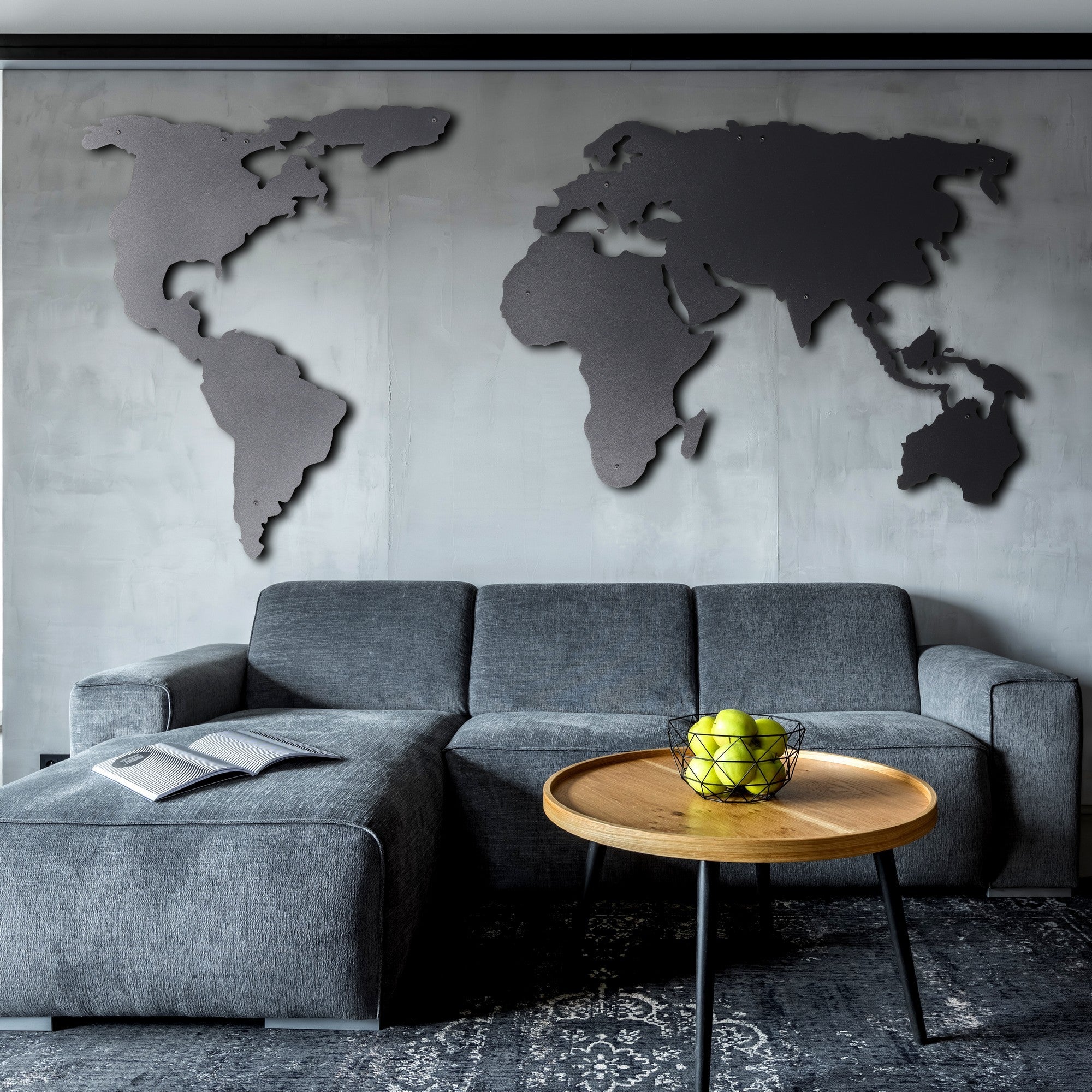 Acessório de parede decorativo de metal preto elegante, 85 x 170 cm | 100% metal, 2 mm de espessura | Fácil montagem na parede, perfeito para decoração moderna de casa