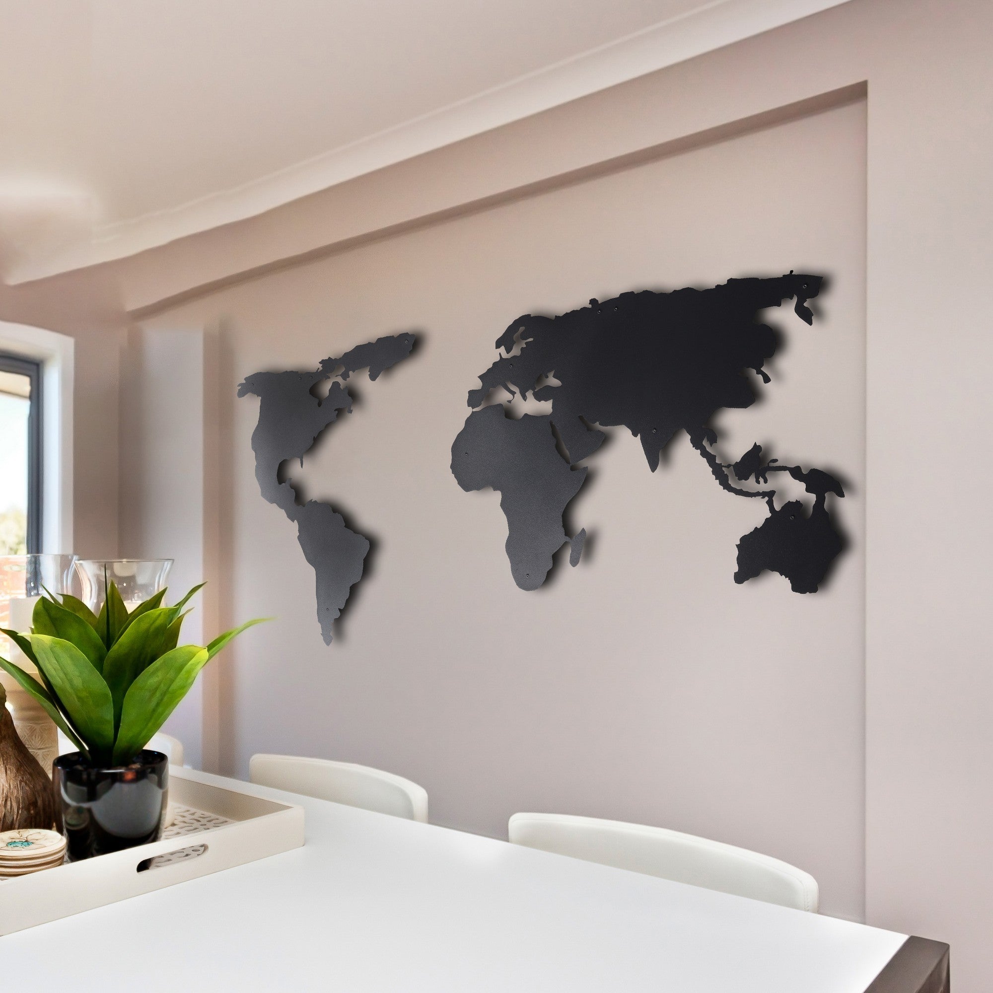 Acessório de parede decorativo de metal preto elegante, 85 x 170 cm | 100% metal, 2 mm de espessura | Fácil montagem na parede, perfeito para decoração moderna de casa
