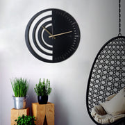 Relógio de Parede Decorativo Chrono - Metal Preto 50x50cm - Design Moderno para Decoração de Interiores