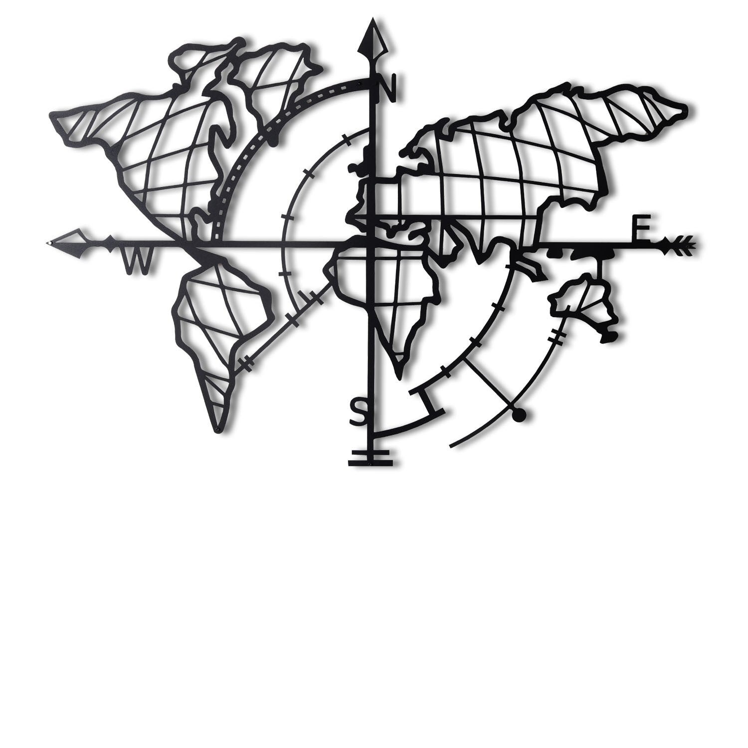 Acessório de parede decorativo de metal preto elegante, 65 x 95 cm | 100% metal, 2 mm de espessura | Fácil montagem na parede para decoração moderna de casa