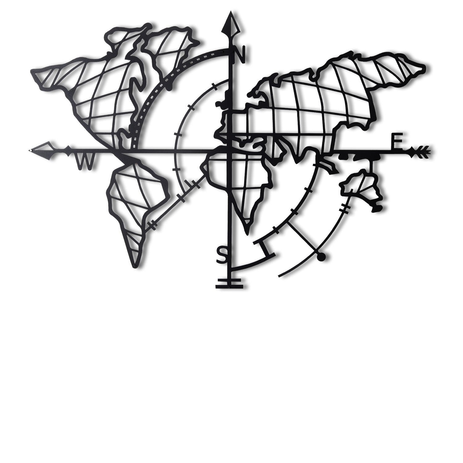 Acessório de parede decorativo de metal preto elegante, 65 x 95 cm | 100% metal, 2 mm de espessura | Fácil montagem na parede para decoração moderna de casa