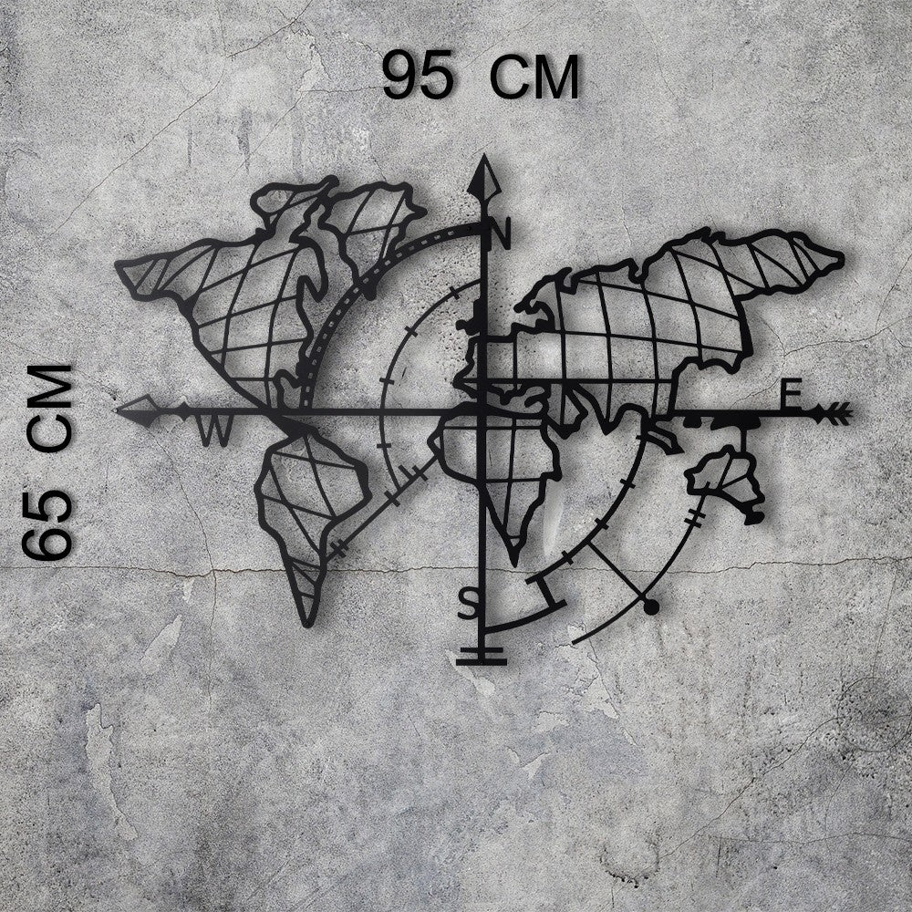 Acessório de parede decorativo de metal preto elegante, 65 x 95 cm | 100% metal, 2 mm de espessura | Fácil montagem na parede para decoração moderna de casa