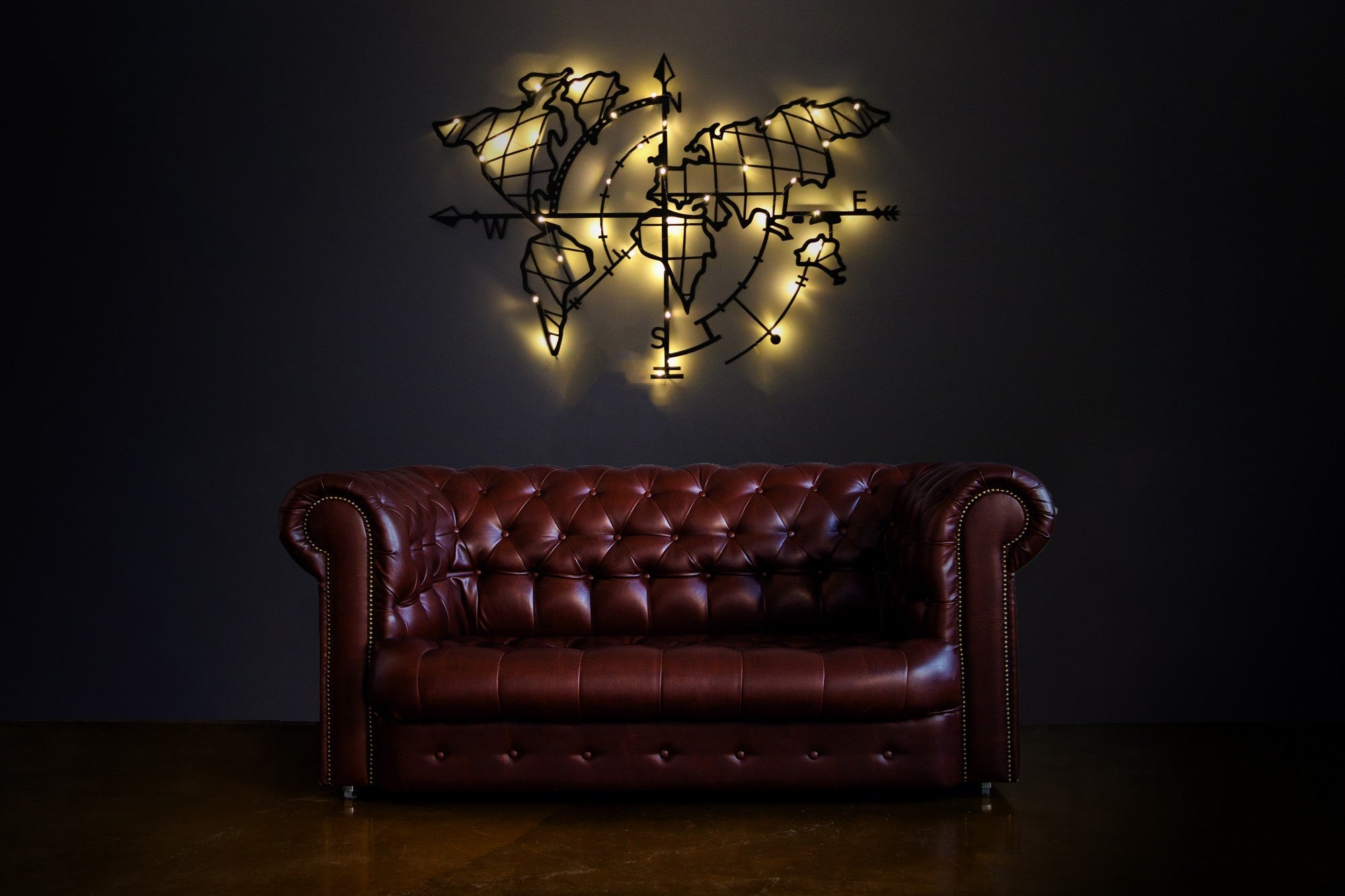 Acessório de parede decorativo de metal preto elegante, 65 x 95 cm | 100% metal, 2 mm de espessura | Fácil montagem na parede para decoração moderna de casa