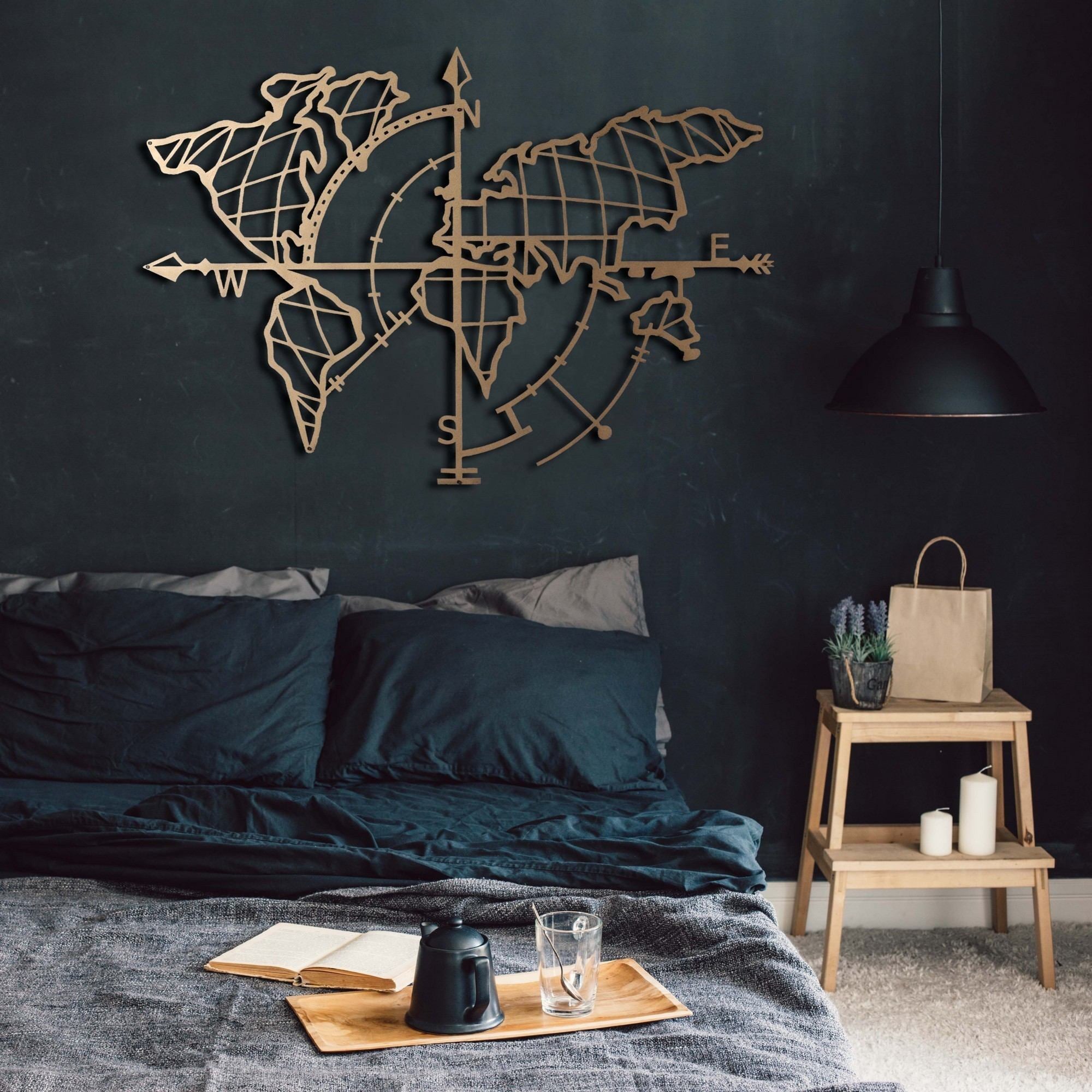 Acessório Decorativo de Parede – 65 x 95 cm – Dourado – Metal