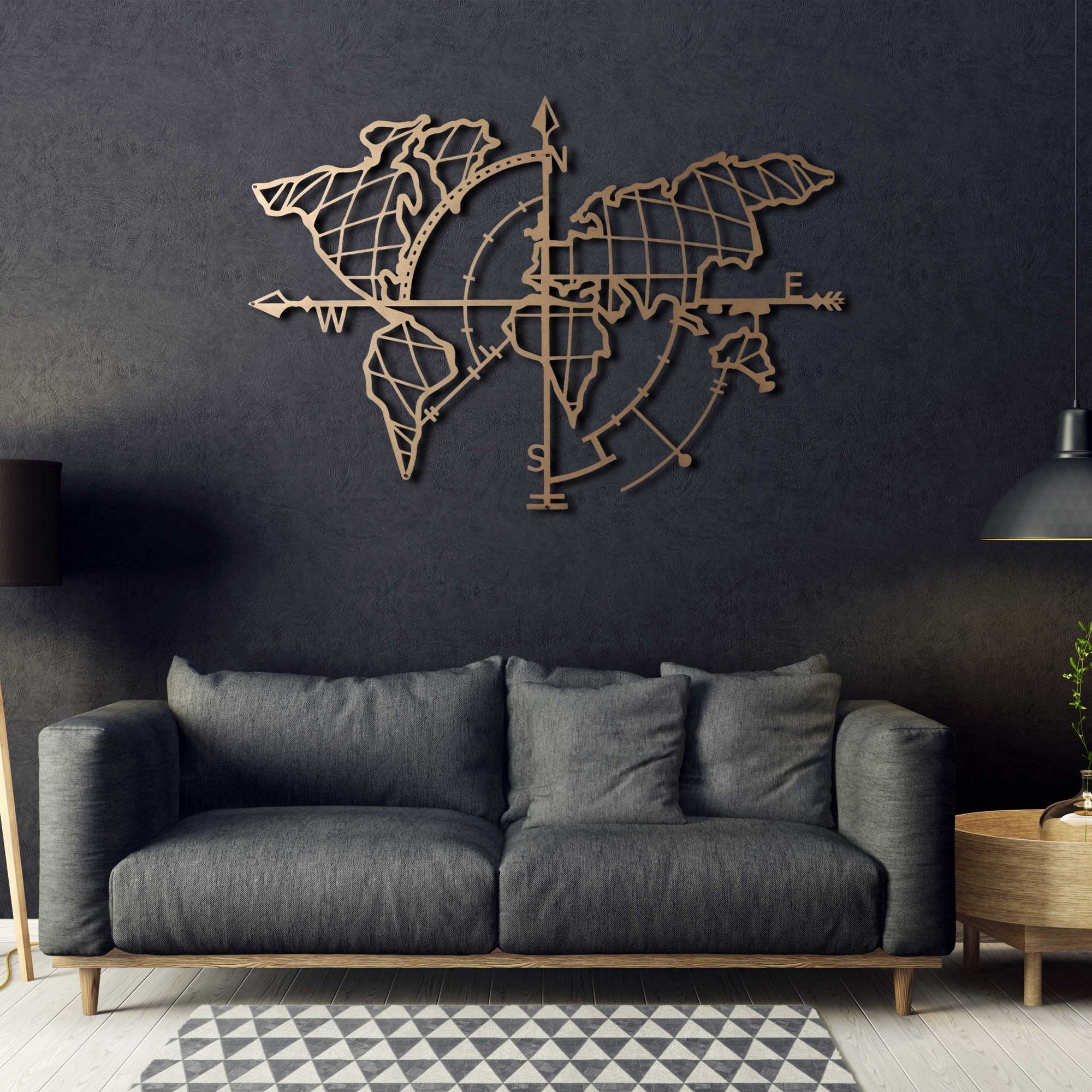 Acessório Decorativo de Parede – 65 x 95 cm – Dourado – Metal