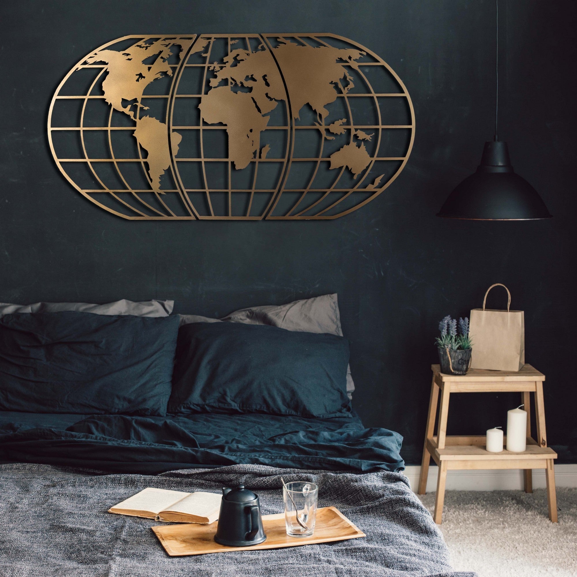 Acessório Decorativo de Parede – 60 x 120 cm – Dourado – Metal