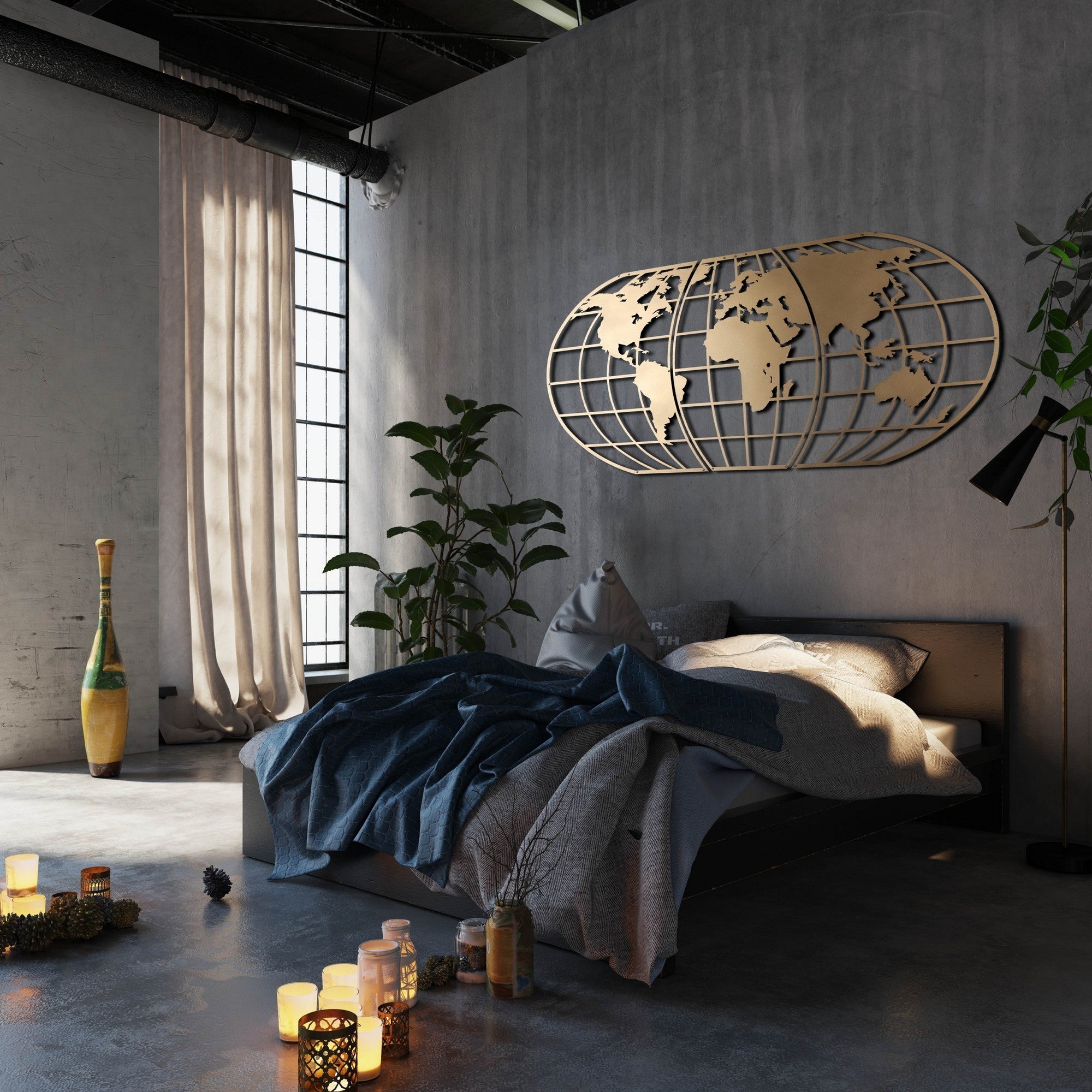 Acessório Decorativo de Parede – 60 x 120 cm – Dourado – Metal