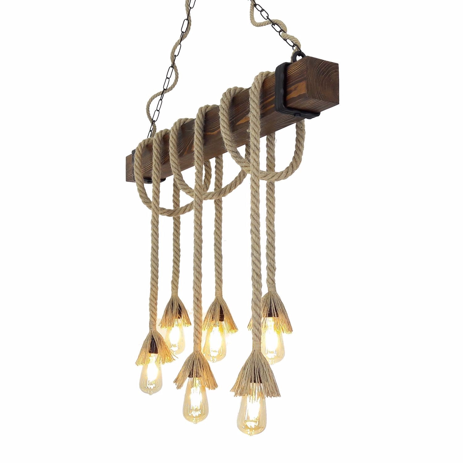 Candeeiro de Teto – 100 x 120 x 15 cm – Nogueira – 100% Pinho Maciço