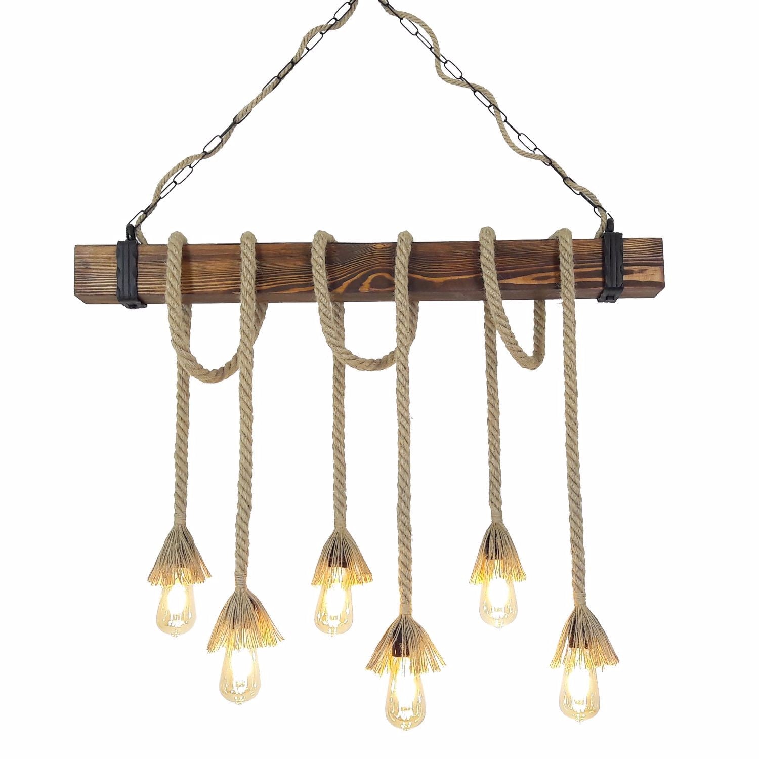 Candeeiro de Teto – 100 x 120 x 15 cm – Nogueira – 100% Pinho Maciço