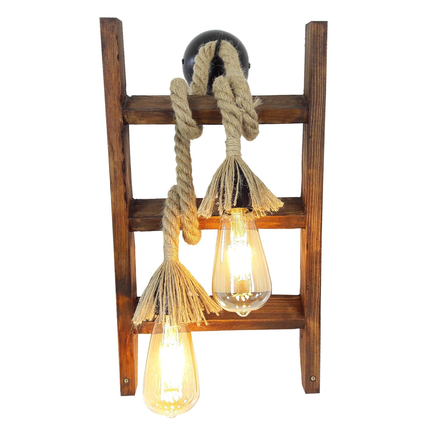 Candeeiro de Parede – 45 x 25 x 23 cm – Nogueira – Pinho maciço