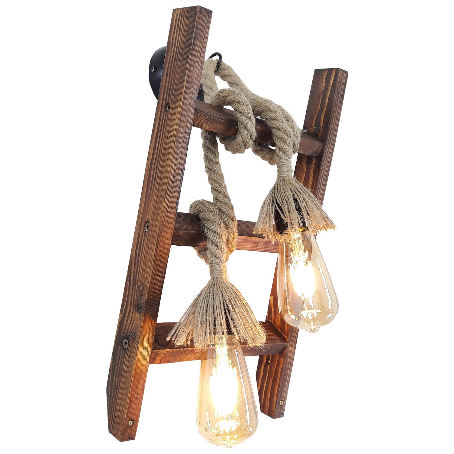 Candeeiro de Parede – 45 x 25 x 23 cm – Nogueira – Pinho maciço