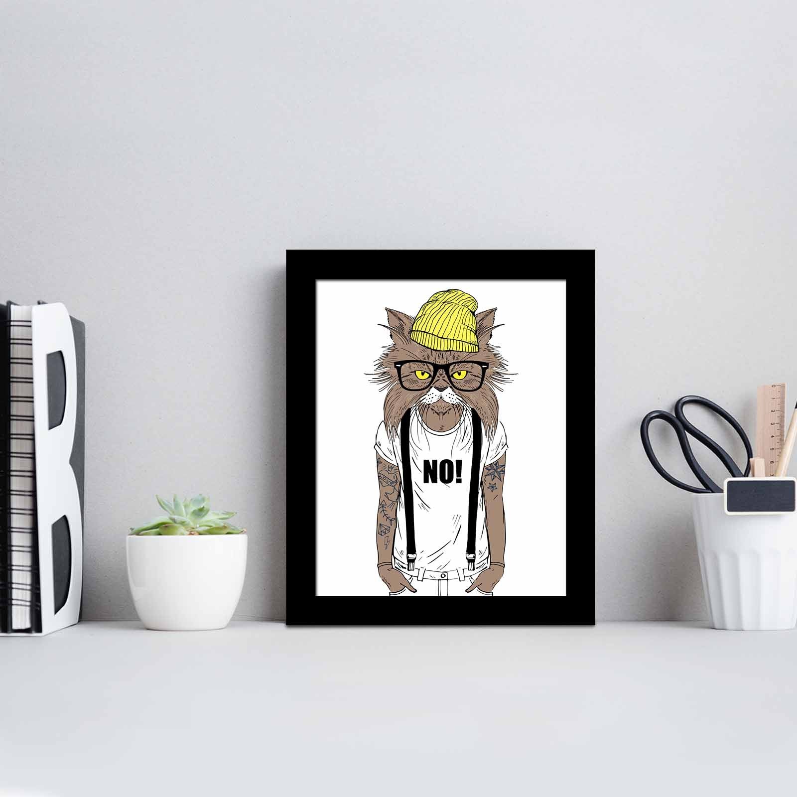 Quadro Decorativo MDF Emoldurado Multicolor 23,5x28,5cm - Arte Moderna para Decoração de Interiores