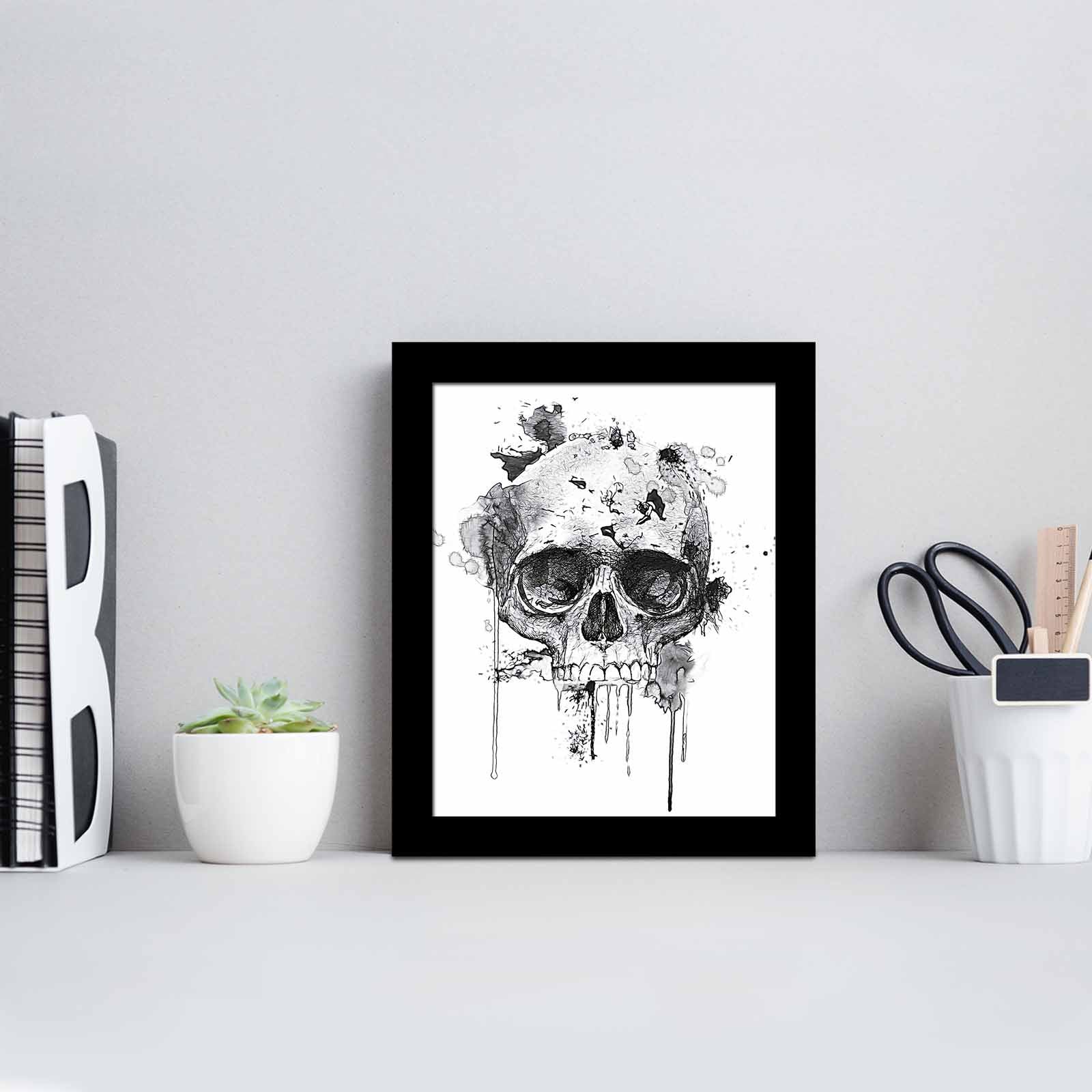 Quadro Decorativo MDF Emoldurado Multicolor SCT-004 - Arte Moderna para Decoração de Interiores 23,5x28,5cm