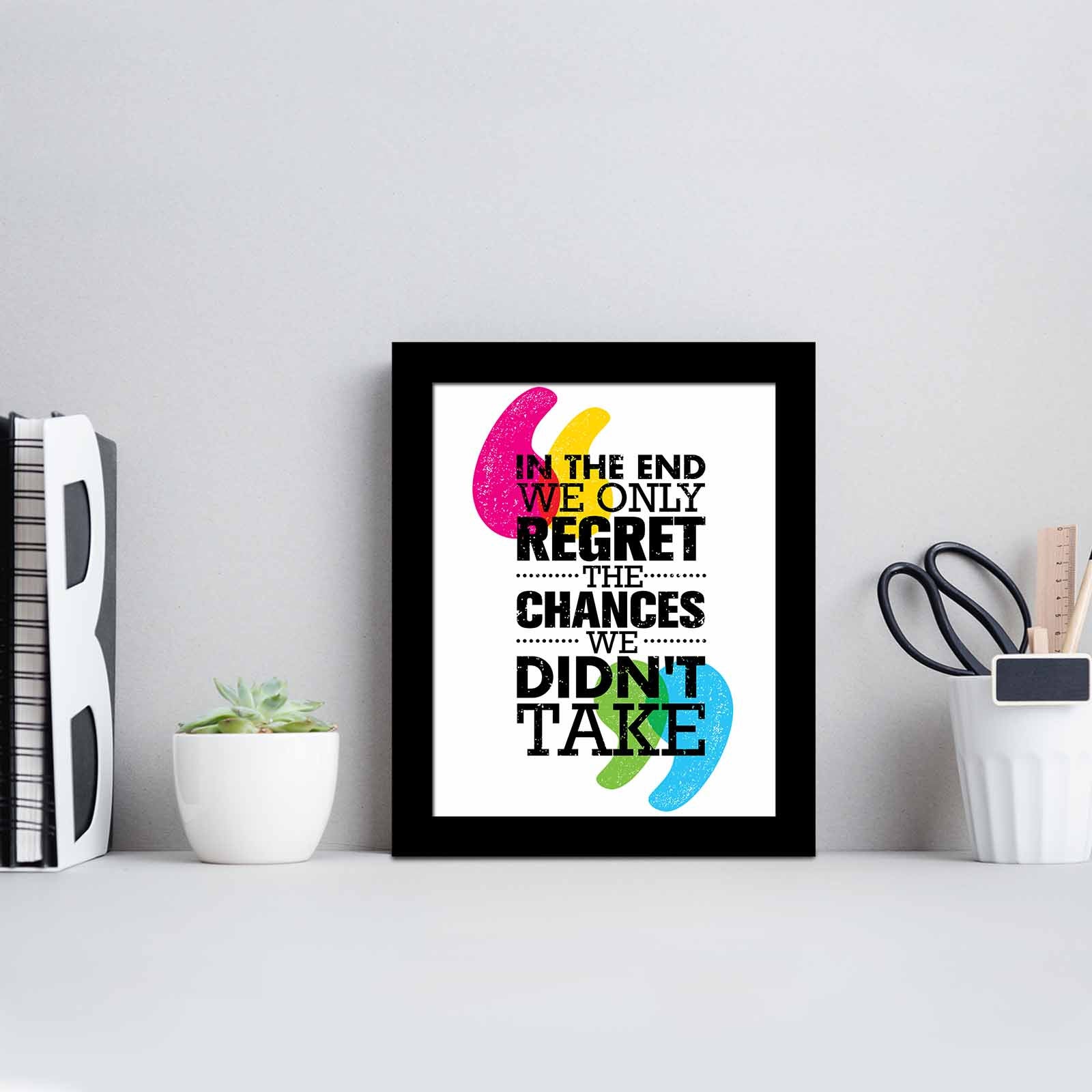 Quadro Decorativo MDF Emoldurado Multicolor SCT-016 - Arte Moderna para Decoração de Interiores 23,5x28,5cm