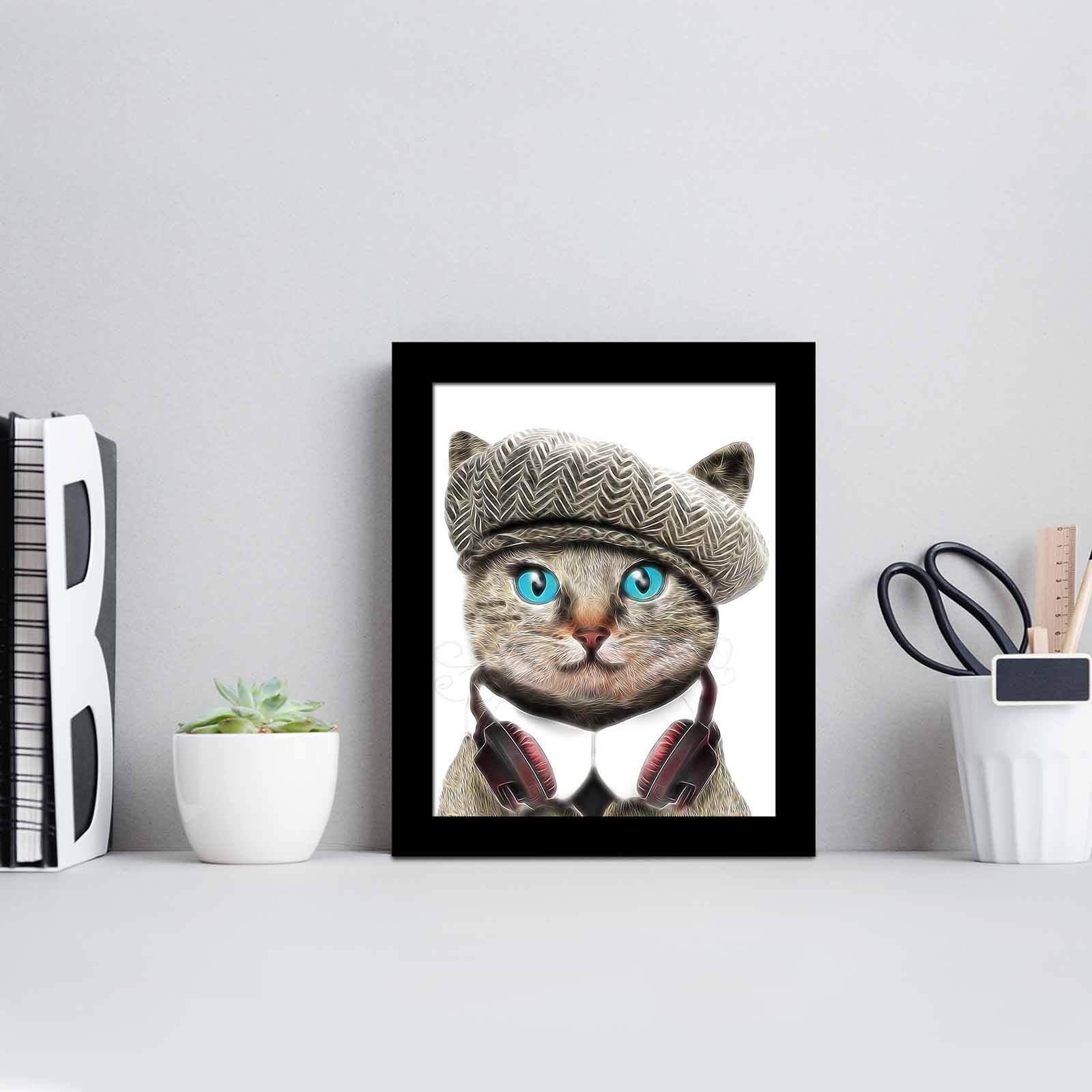 Quadro Decorativo MDF Emoldurado Multicolor SCT-025 - Arte Moderna para Decoração de Interiores 23,5x28,5cm