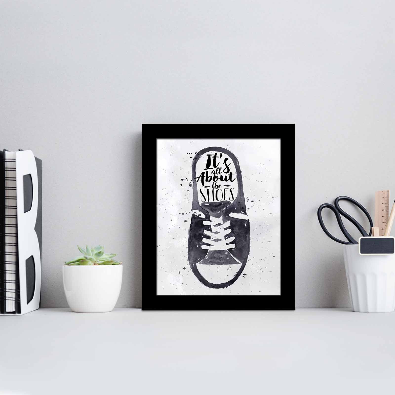 Quadro Decorativo MDF Emoldurado Multicolor SCT-030 - Arte Moderna para Decoração de Interiores 23,5x28,5cm