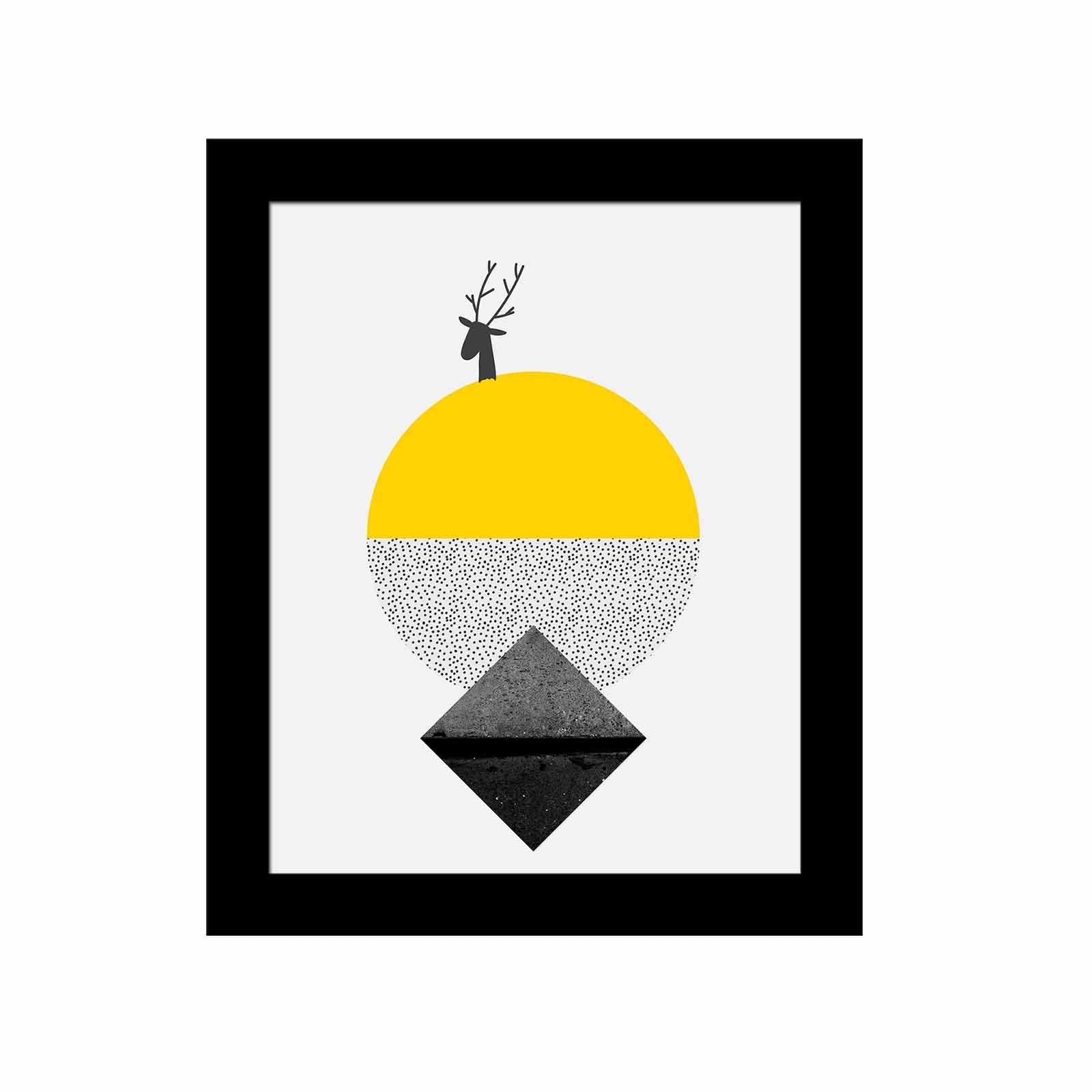 Quadro Decorativo MDF Emoldurado Multicolor 23,5x28,5cm - Arte Moderna para Decoração de Interiores