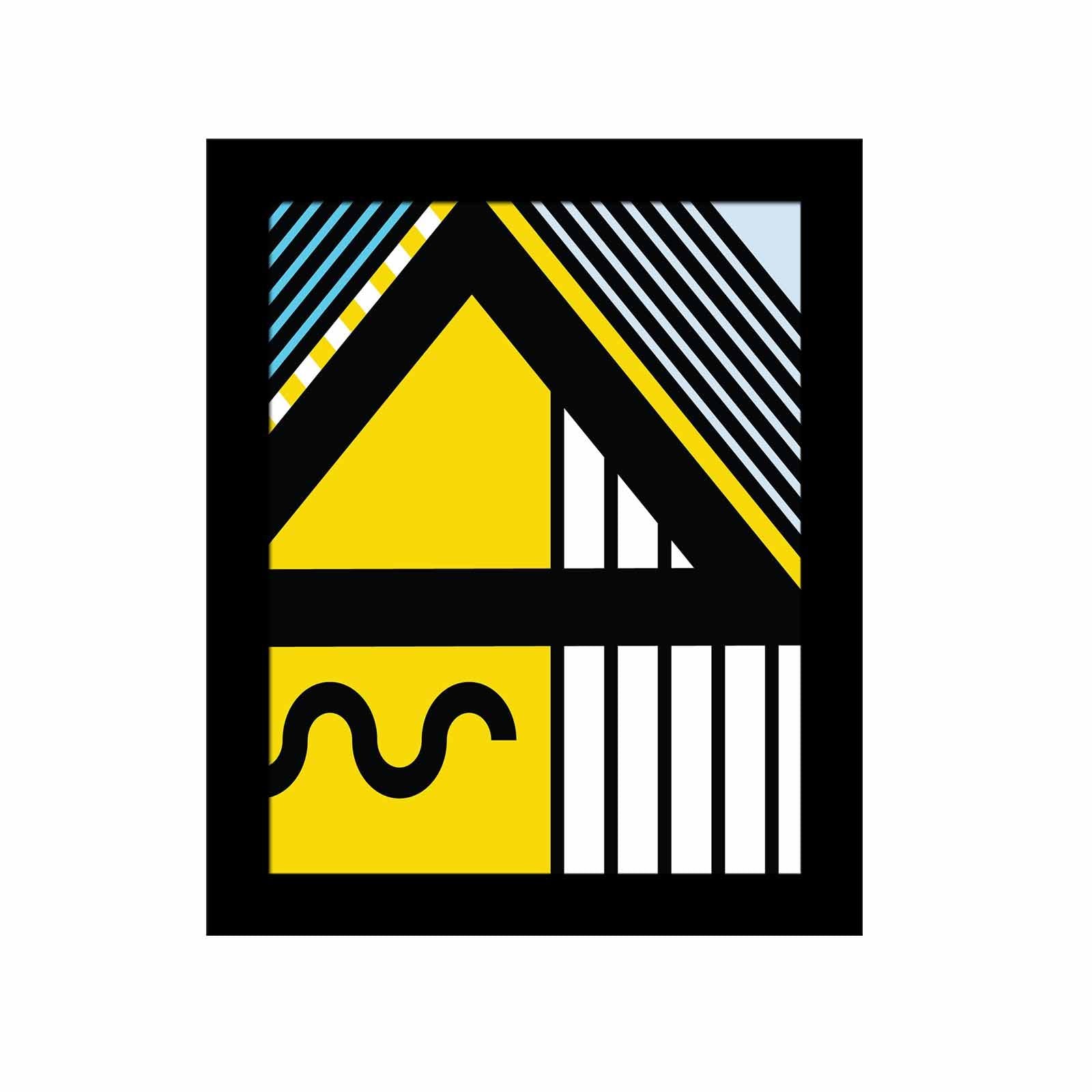 Quadro Decorativo MDF Emoldurado Multicolor SCT-040 - Arte Moderna para Decoração de Interiores 23,5x28,5cm