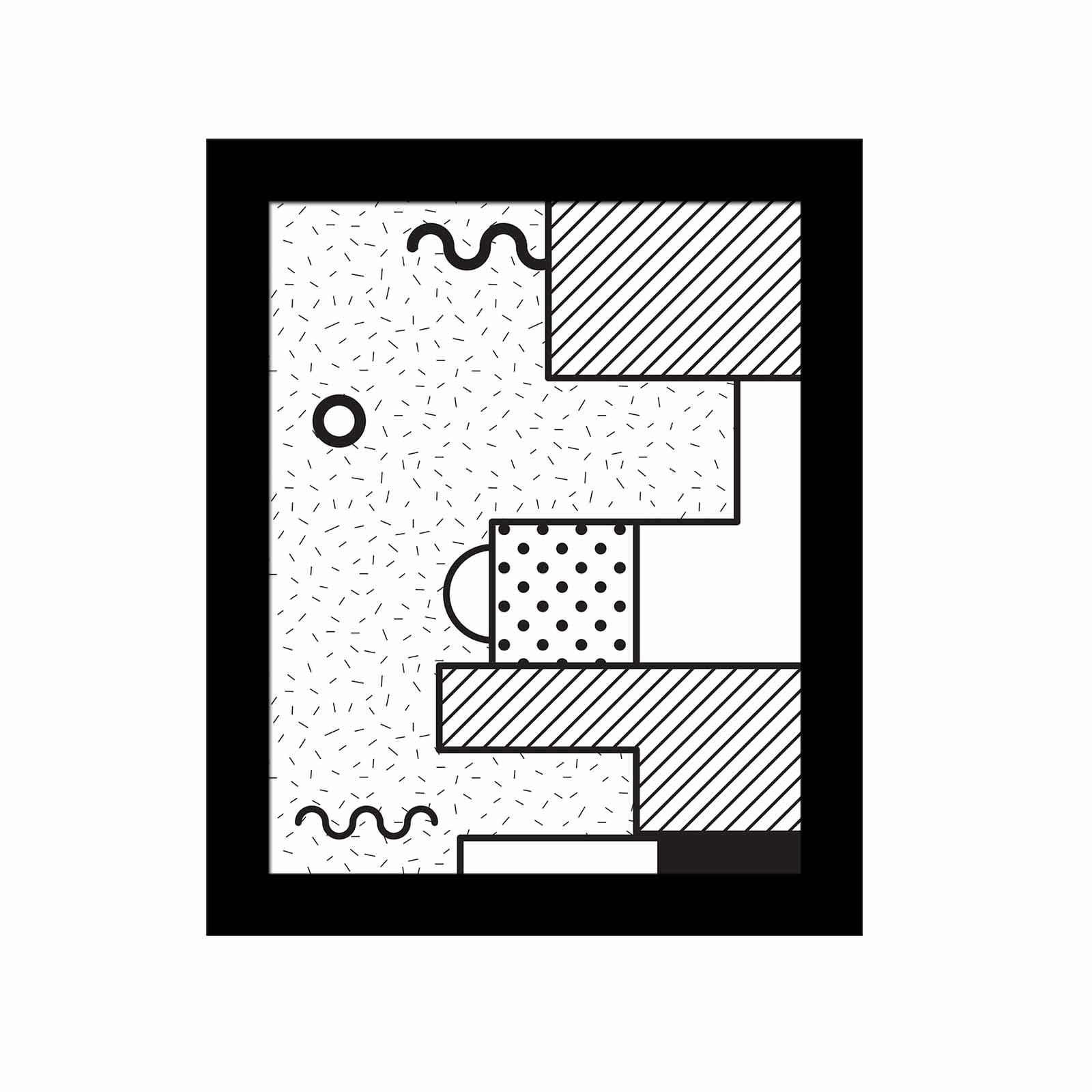 Quadro Decorativo MDF Emoldurado Multicolor SCT-041 - Arte Moderna para Decoração de Interiores 23,5x28,5cm