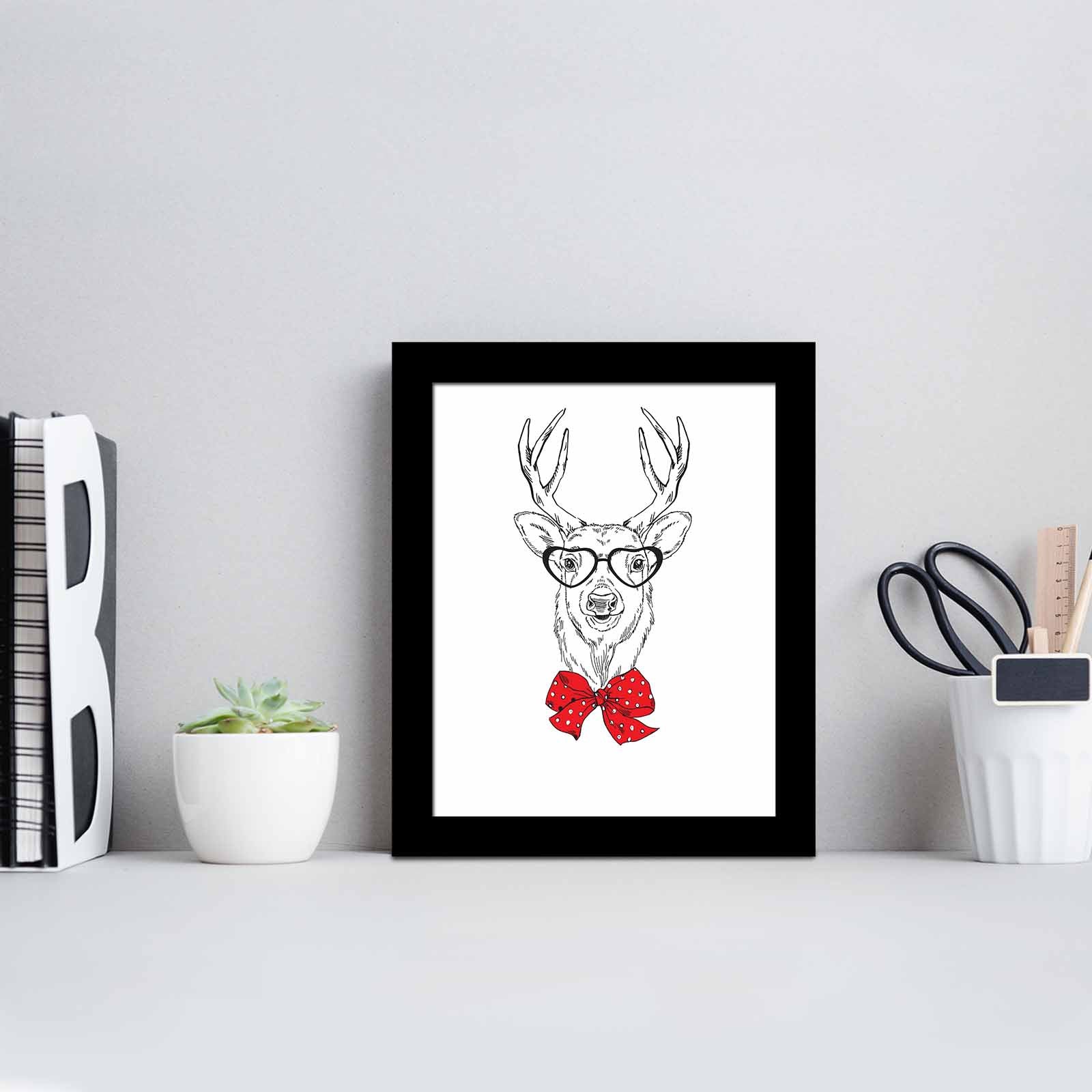 Quadro Decorativo MDF Emoldurado Multicolor SCT-045 - Arte Moderna para Decoração de Interiores 23,5x28,5cm