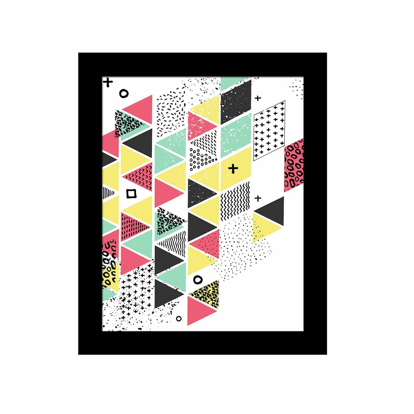 Quadro Decorativo MDF Emoldurado Multicolor SCT-065 - Arte Moderna para Decoração de Interiores 23,5x28,5cm