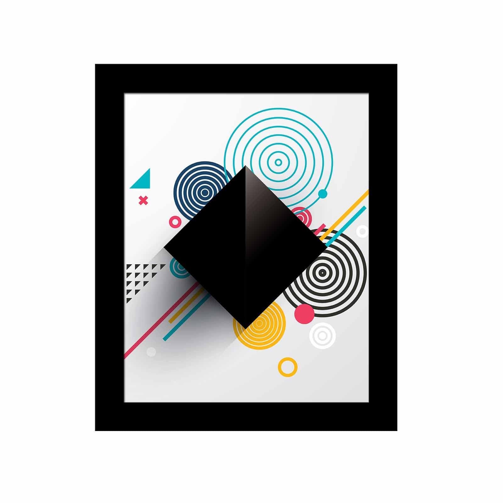 Quadro Decorativo MDF Emoldurado Multicolor SCT-067 - Arte Moderna para Decoração de Interiores 23,5x28,5cm