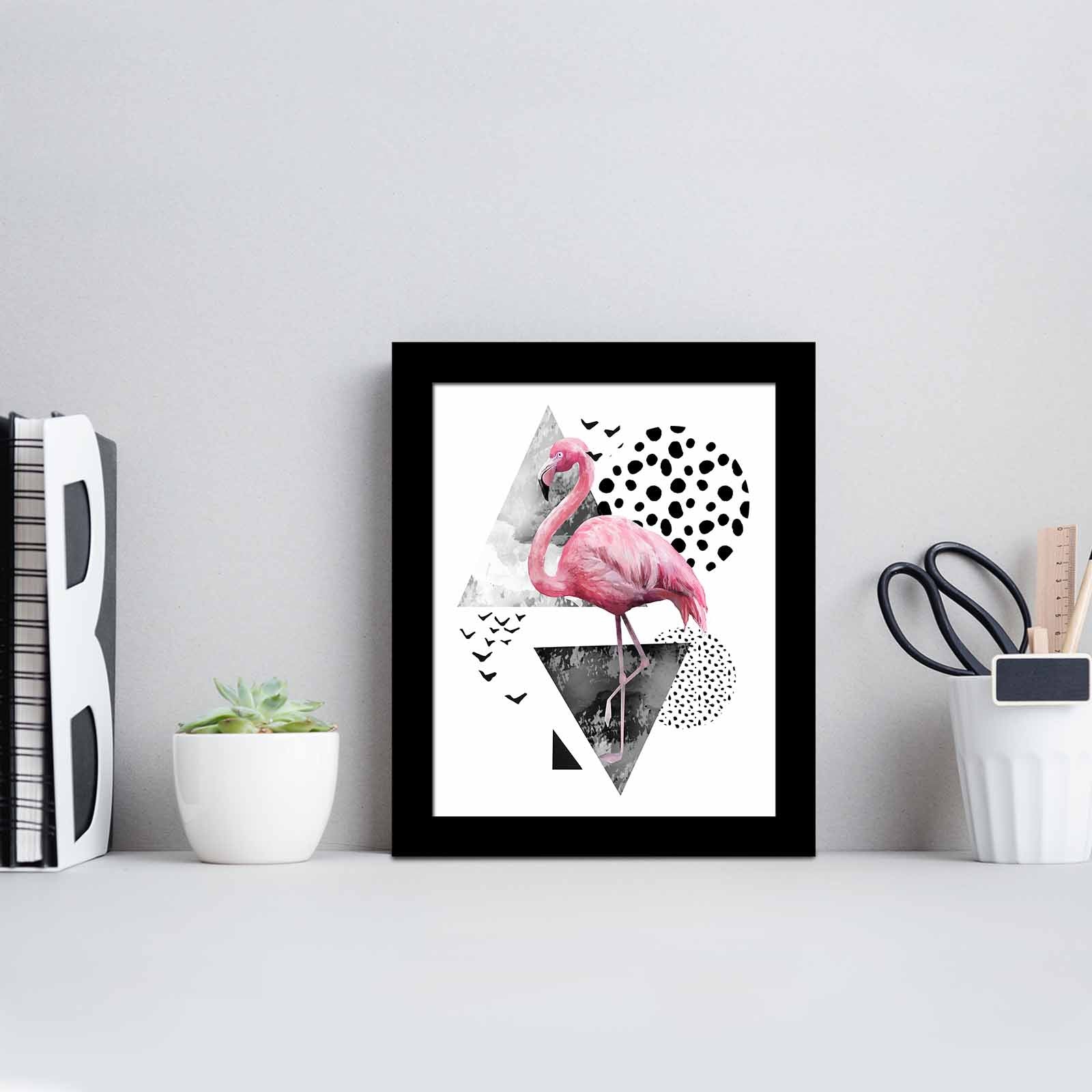 Quadro Decorativo MDF Emoldurado Multicolor SCT-069 - Arte Moderna para Decoração de Interiores 23,5x28,5cm