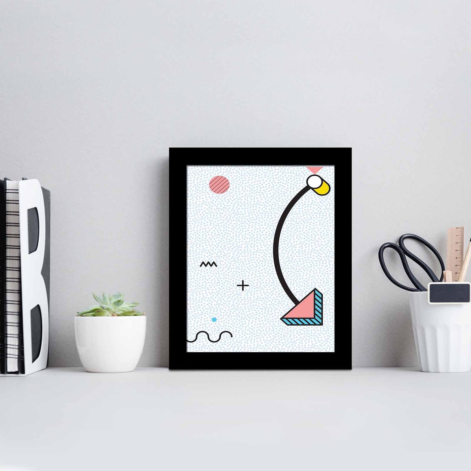 Quadro Decorativo MDF Emoldurado Multicolor SCT-071 - Arte Moderna para Decoração de Interiores 23,5x28,5cm