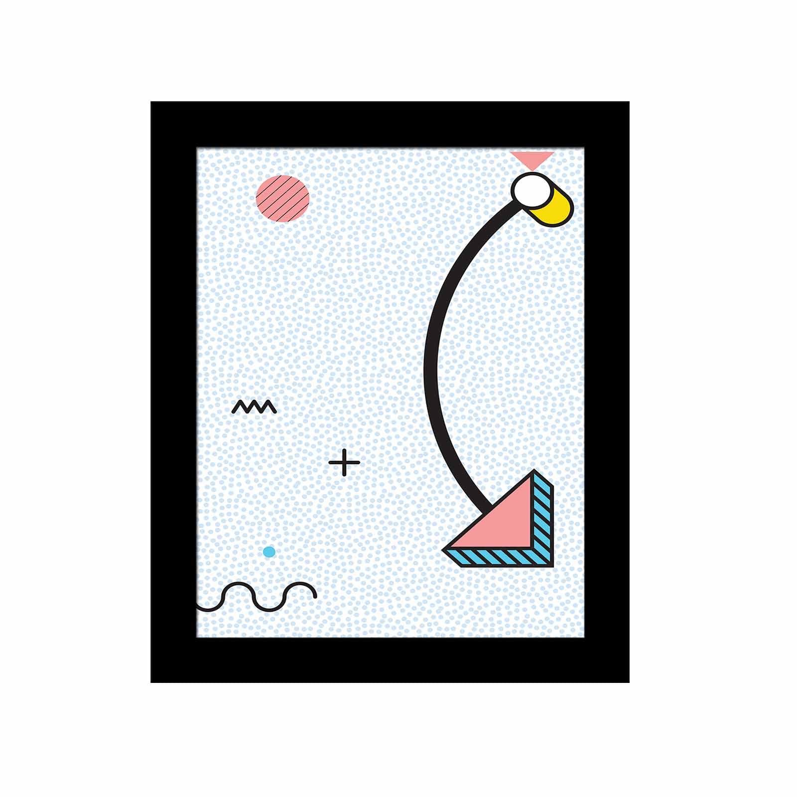 Quadro Decorativo MDF Emoldurado Multicolor SCT-071 - Arte Moderna para Decoração de Interiores 23,5x28,5cm