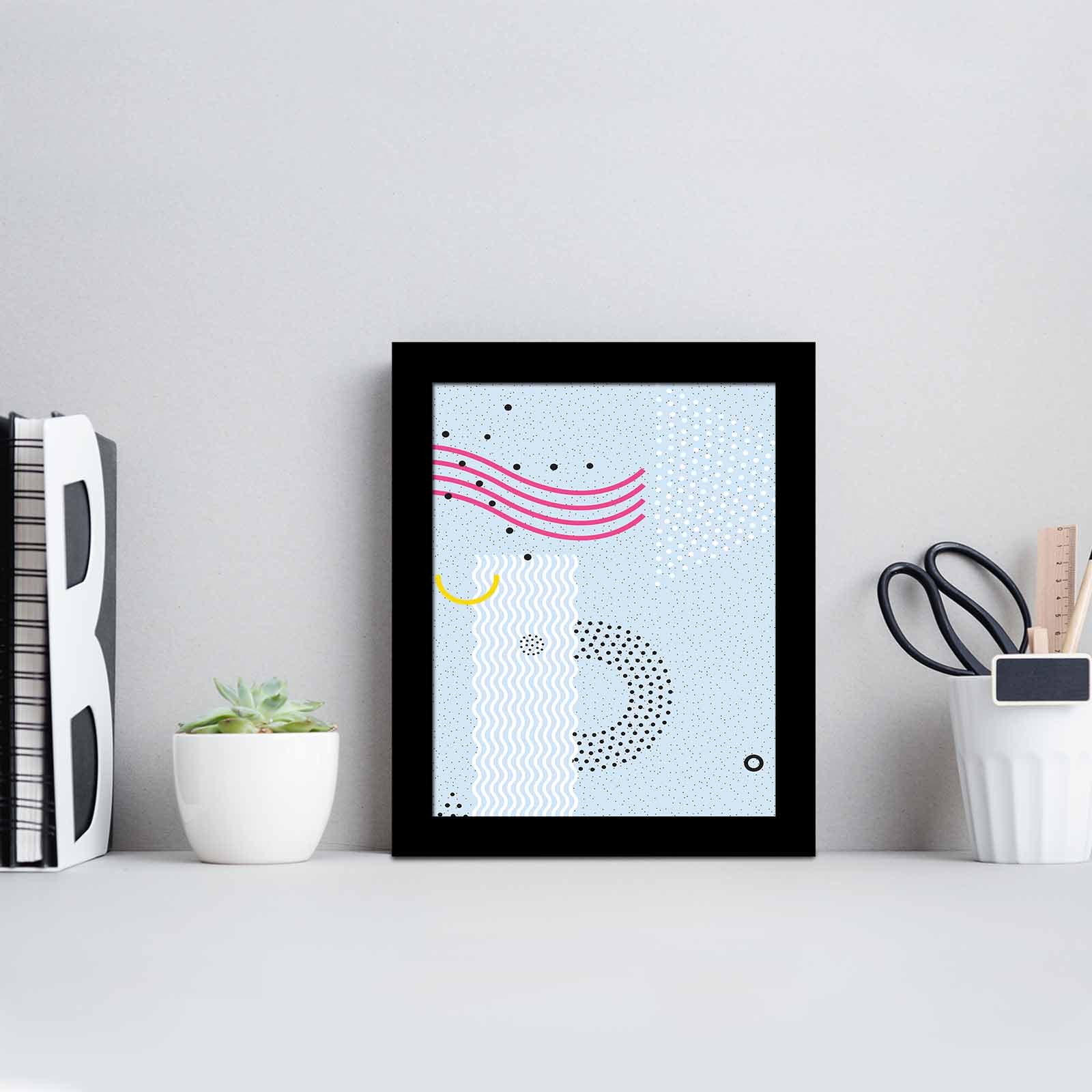 Quadro Decorativo MDF Emoldurado Multicolor SCT-072 - Arte Moderna para Decoração de Interiores 23,5x28,5cm