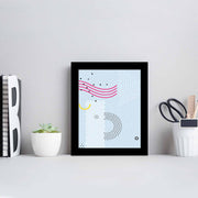 Quadro Decorativo MDF Emoldurado Multicolor SCT-072 - Arte Moderna para Decoração de Interiores 23,5x28,5cm