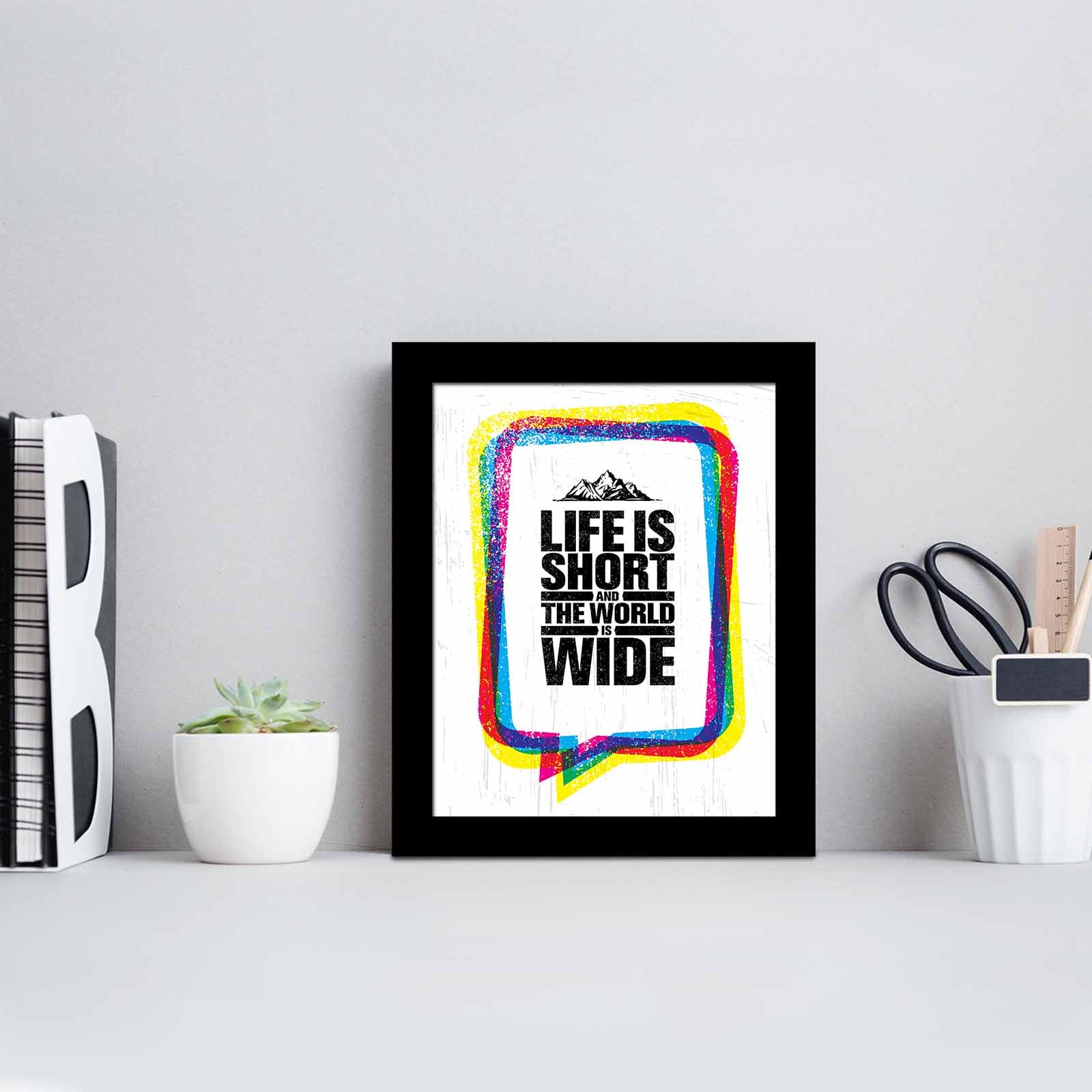 Quadro Decorativo MDF Emoldurado Multicolor SCT-074 - Arte Moderna para Decoração de Interiores 23,5x28,5cm