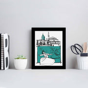 Quadro Decorativo MDF Emoldurado Multicolor SCT-077 - Arte Moderna para Decoração de Interiores 23,5x28,5cm