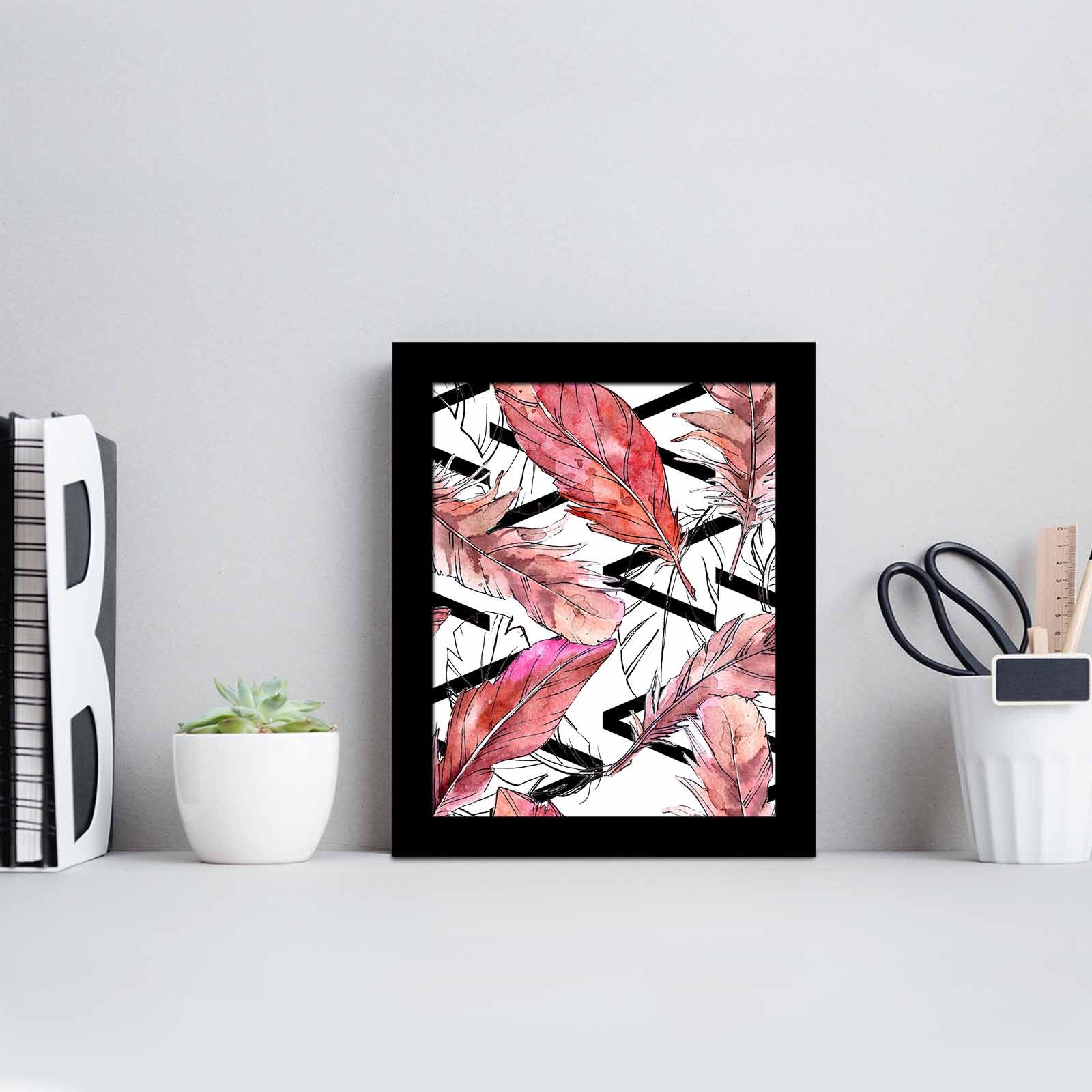 Quadro Decorativo MDF Emoldurado Multicolor SCT-078 - Arte Moderna para Decoração de Interiores 23,5x28,5cm