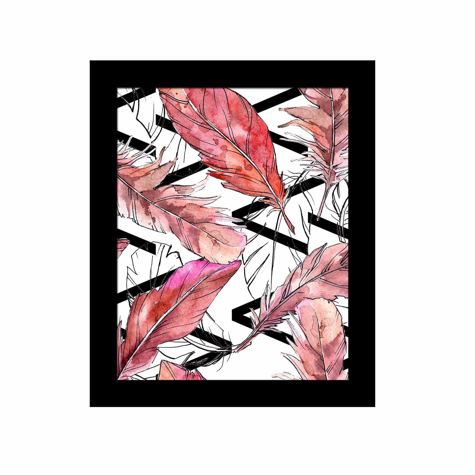 Quadro Decorativo MDF Emoldurado Multicolor SCT-078 - Arte Moderna para Decoração de Interiores 23,5x28,5cm