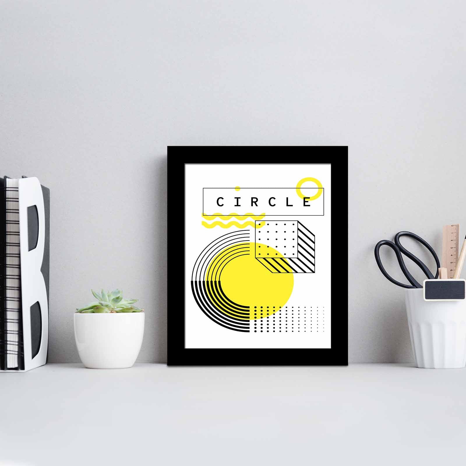 Quadro Decorativo MDF Emoldurado SCT-080 Multicolor 23,5x28,5cm - Arte Moderna para Decoração de Interiores