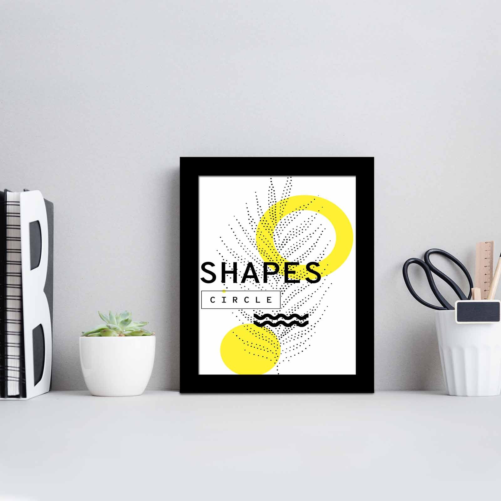 Quadro Decorativo MDF Emoldurado Multicolor SCT-081 - Arte Moderna para Decoração de Interiores 23,5x28,5cm