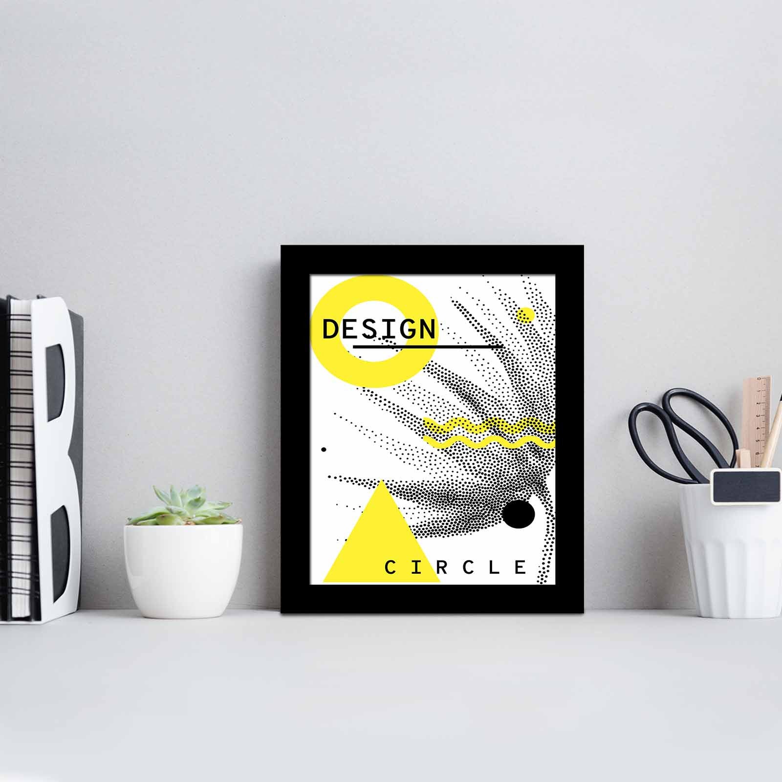 Quadro Decorativo MDF Emoldurado Multicolor SCT-082 - Arte Moderna para Decoração de Interiores 23,5x28,5cm