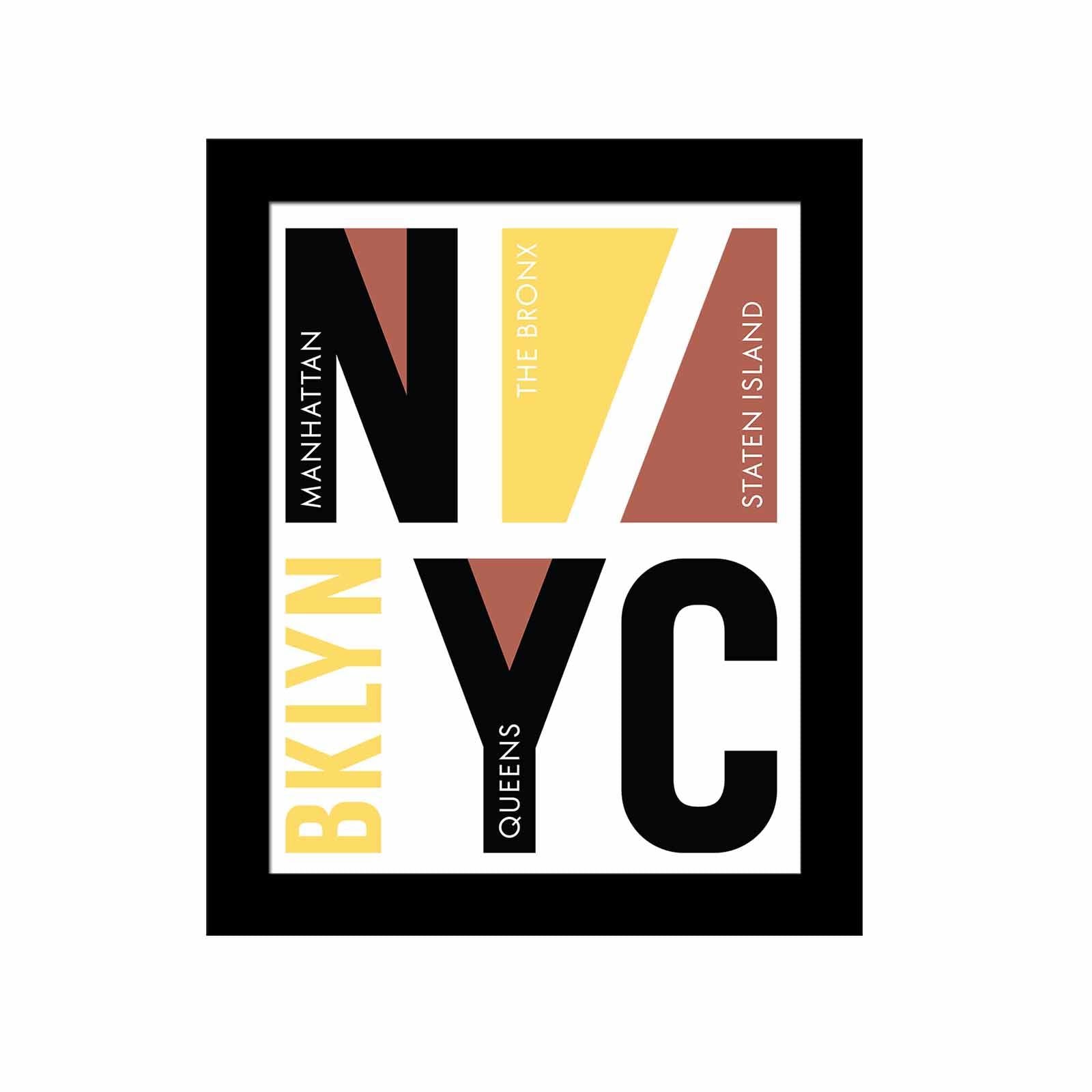 Quadro Decorativo MDF Emoldurado Multicolor SCT-084 - Arte Moderna para Decoração de Interiores 23,5x28,5cm