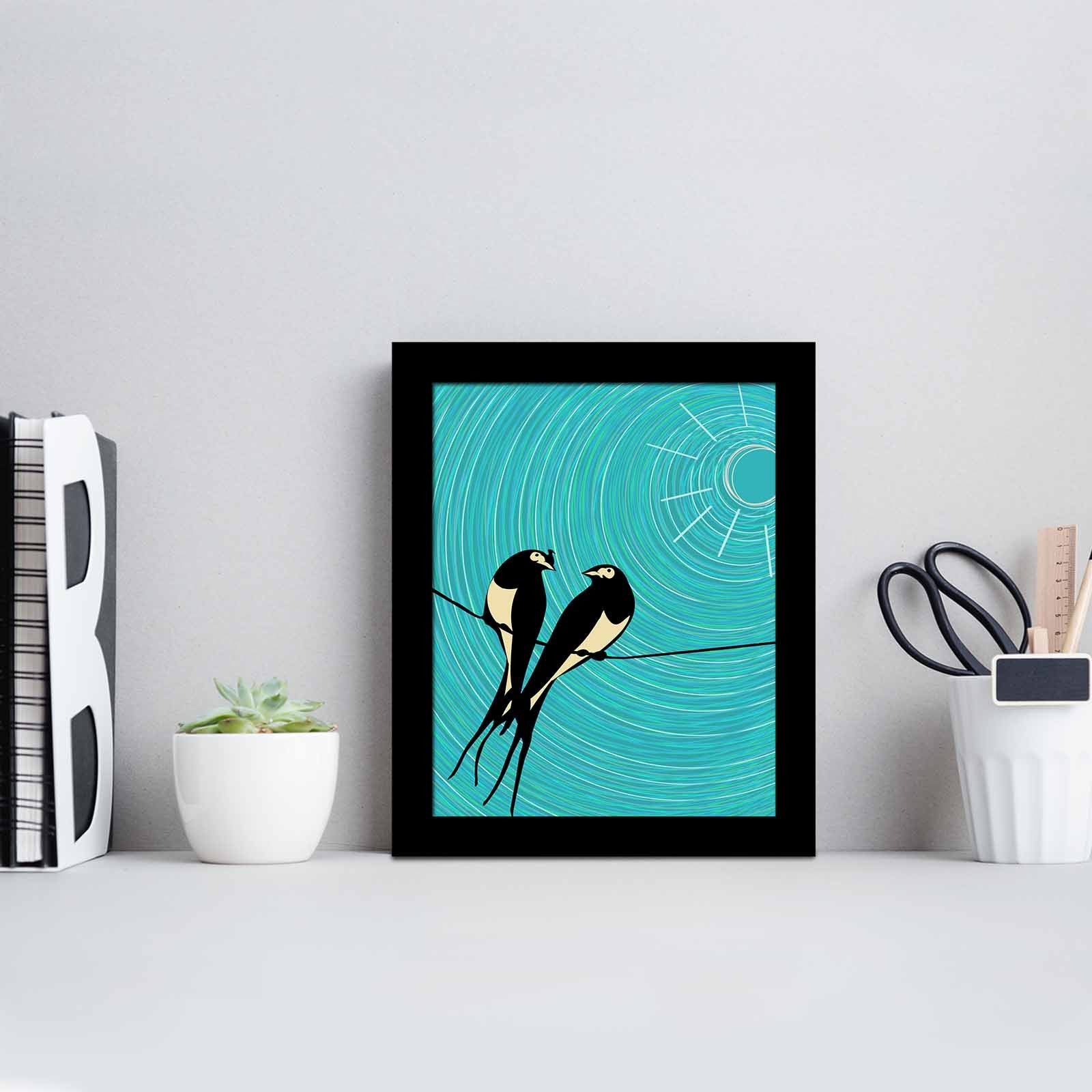 Quadro Decorativo MDF Emoldurado Multicolor SCT-088 - Arte Moderna para Decoração de Interiores 23,5x28,5cm